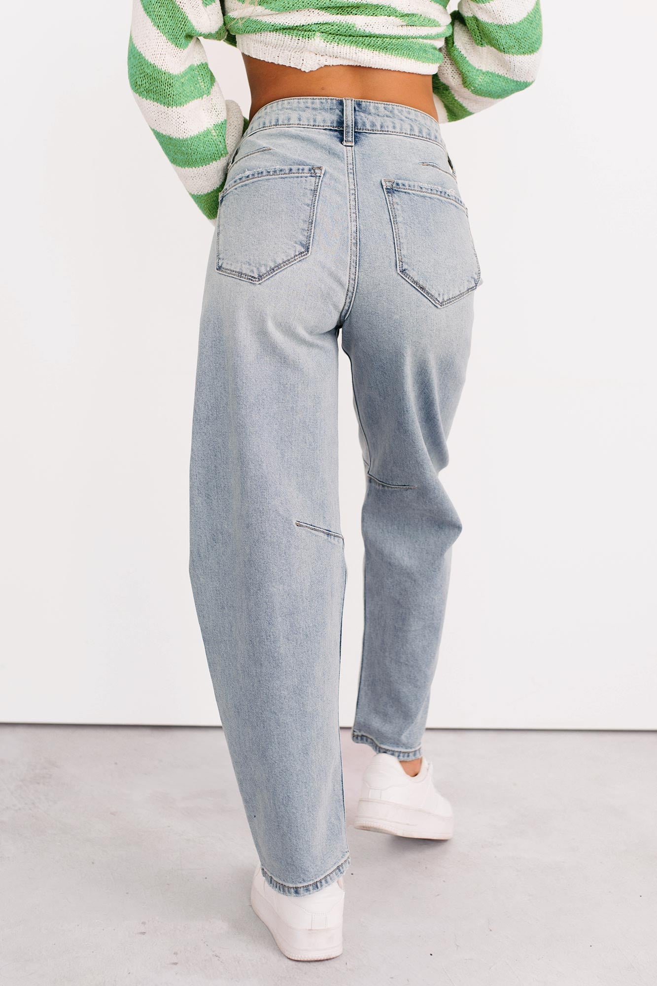 Brock High Rise Barrel Leg Kancan Jeans (Light)-The Formal Wear