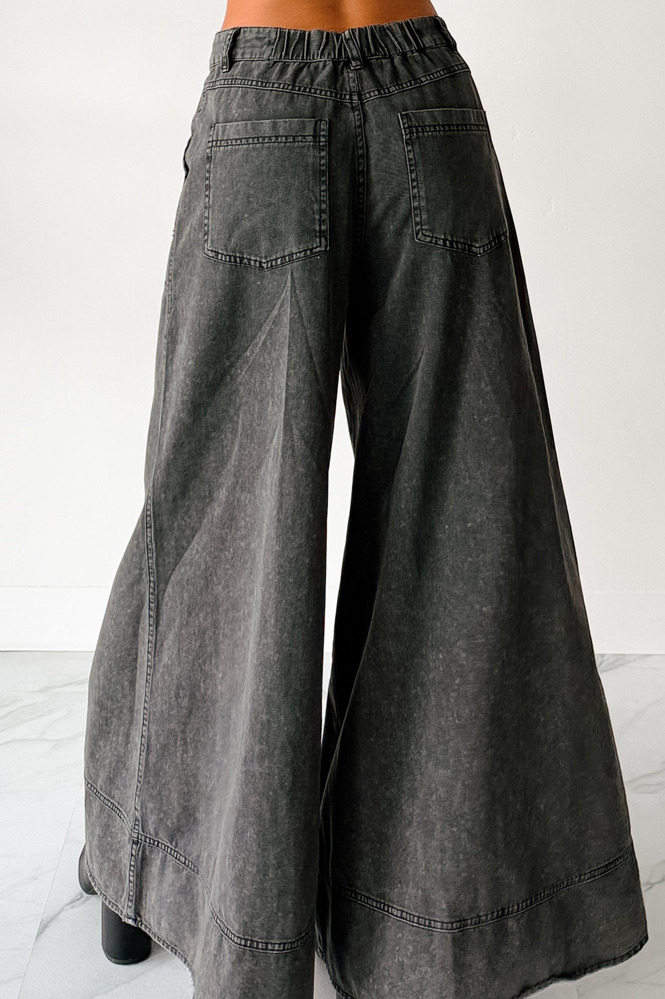 Norris Ultra Wide Leg Mustard Seed Jeans (Charcoal)-The Formal Wear