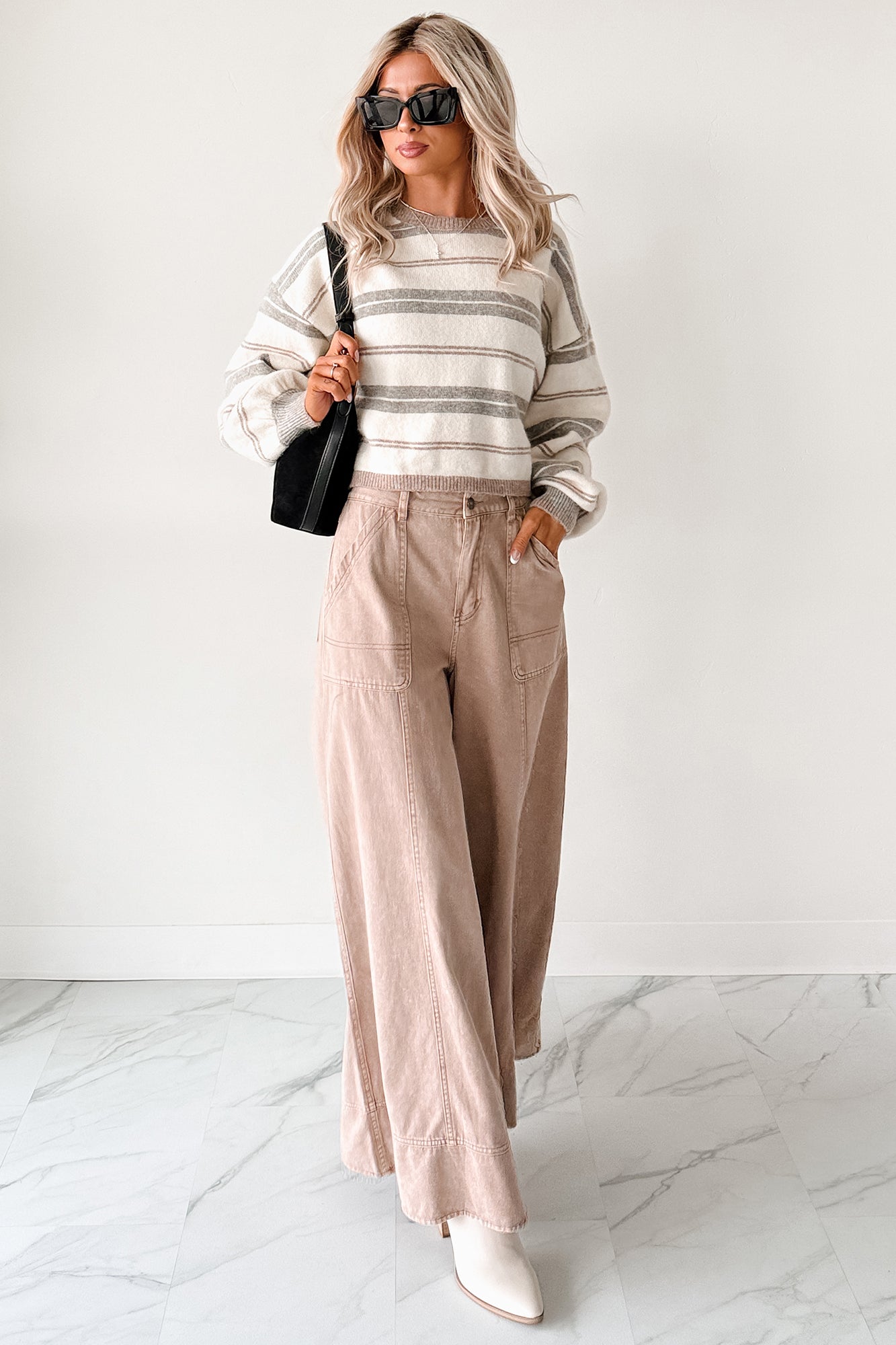 Norris Ultra Wide Leg Mustard Seed Jeans (Mocha Mousse)-The Formal Wear