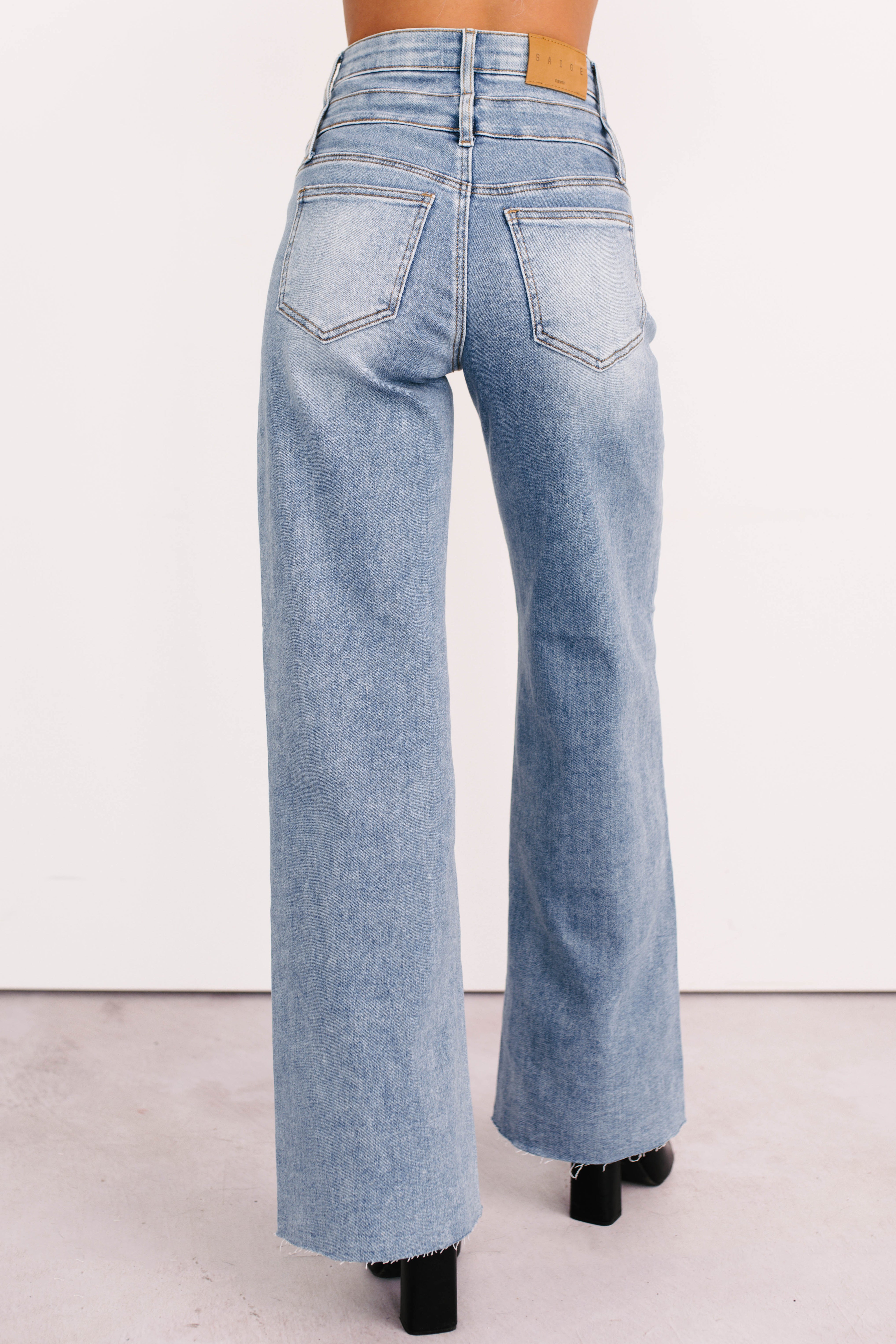 Xander High Rise Double Waist Saige Denim Jeans (Medium)-The Formal Wear