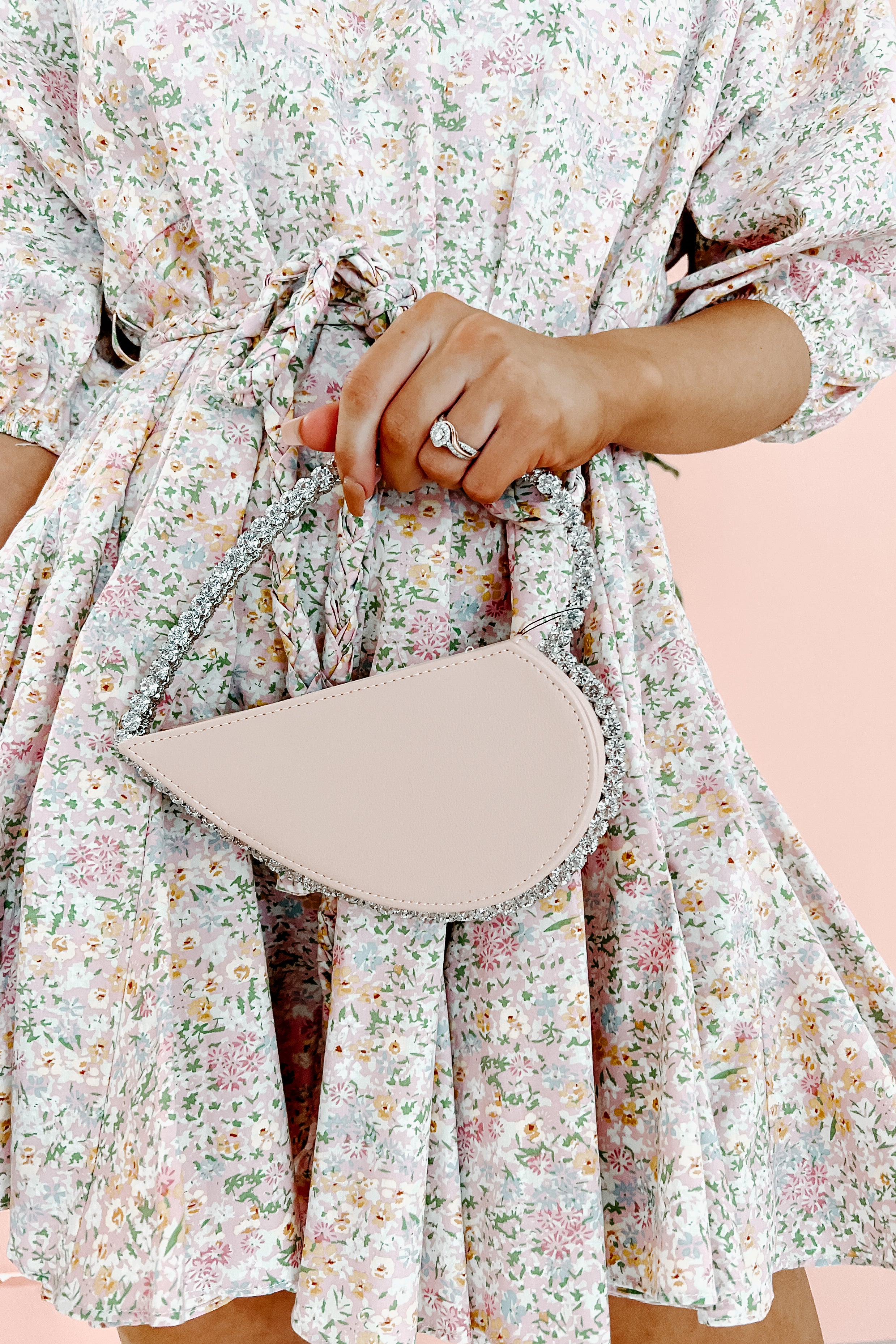 Heart On Your Sleeve Rhinestone Heart Clutch (Pink)-The Formal Wear