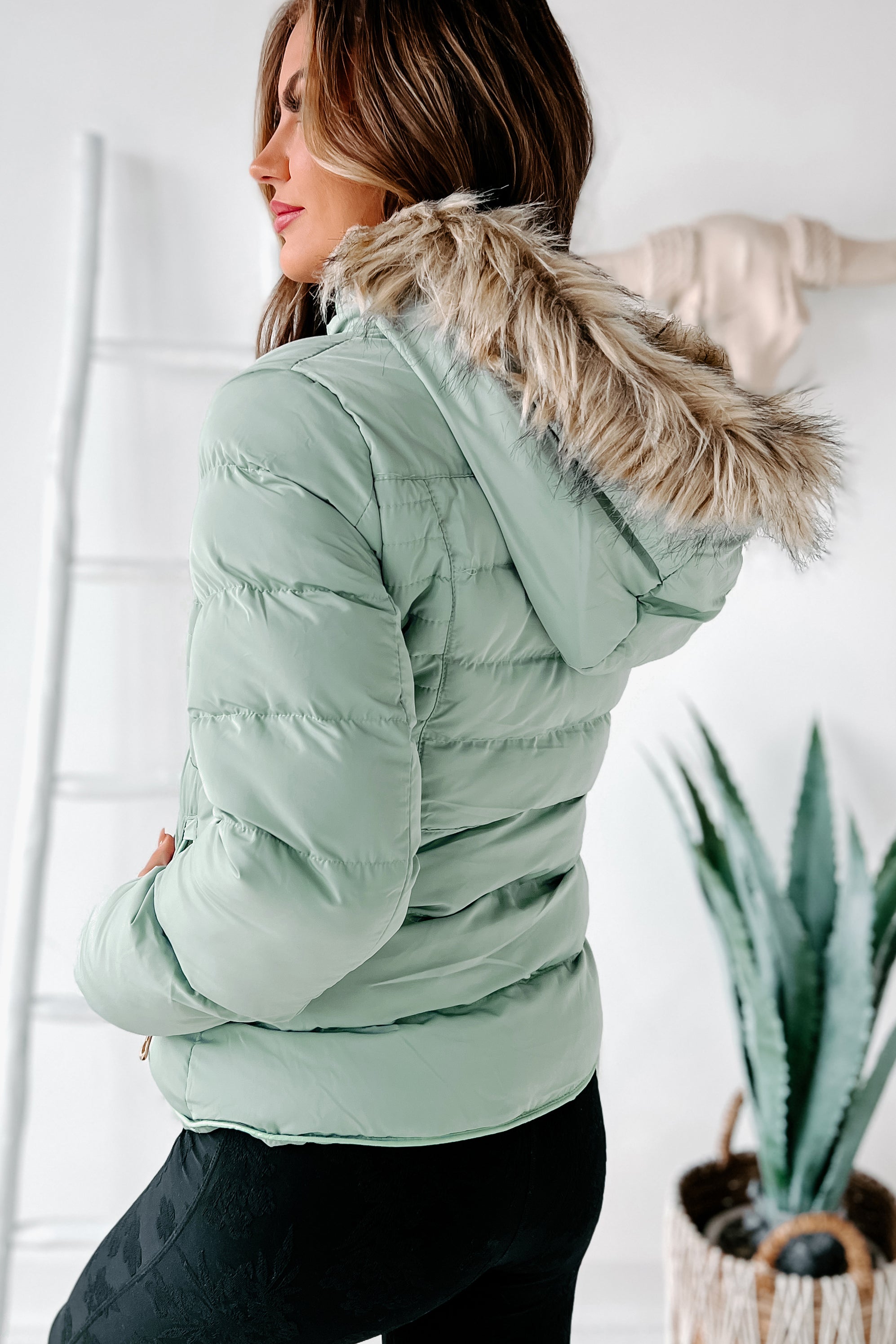 Mountain Pass Hooded Puffer Jacket (Mint)-The Formal Wear