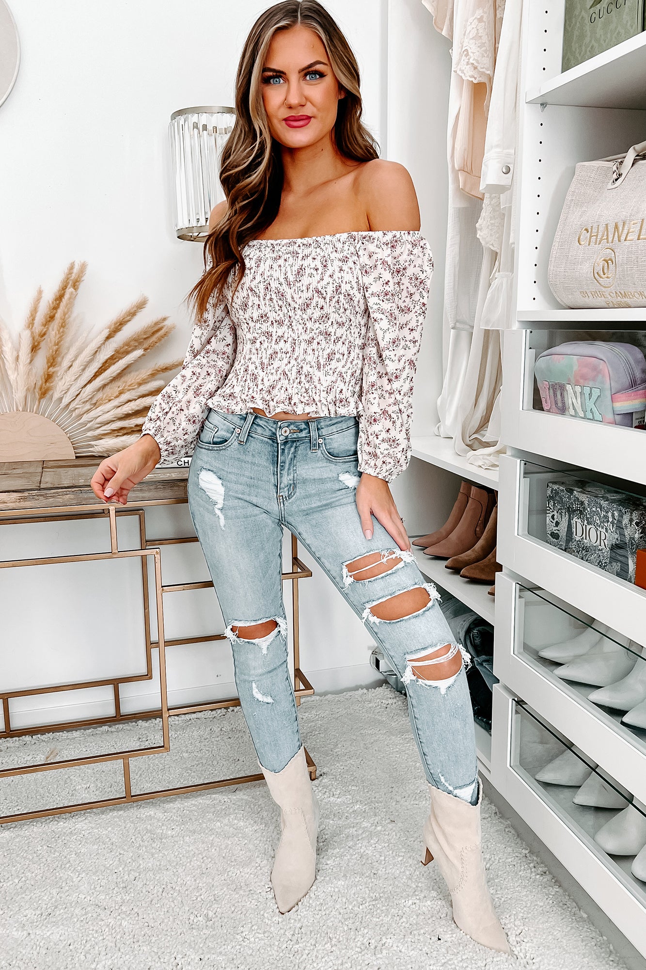 Open Minded Mid-Rise Distressed Skinny Kancan Jeans (Light)-The Formal Wear