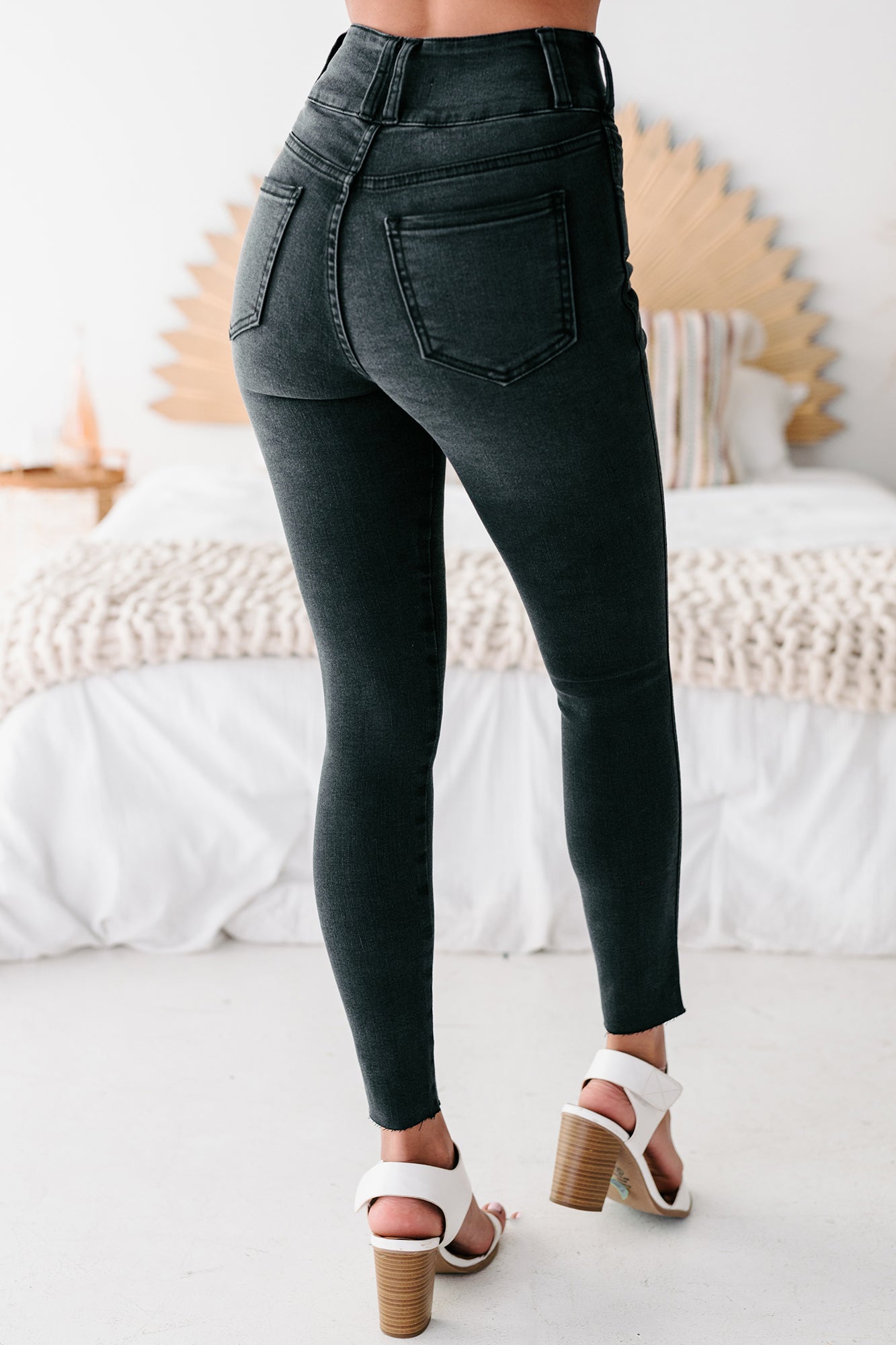 Differing Opinions Just Panmaco High Rise Extended Waist Skinny Jeans (Black)-The Formal Wear