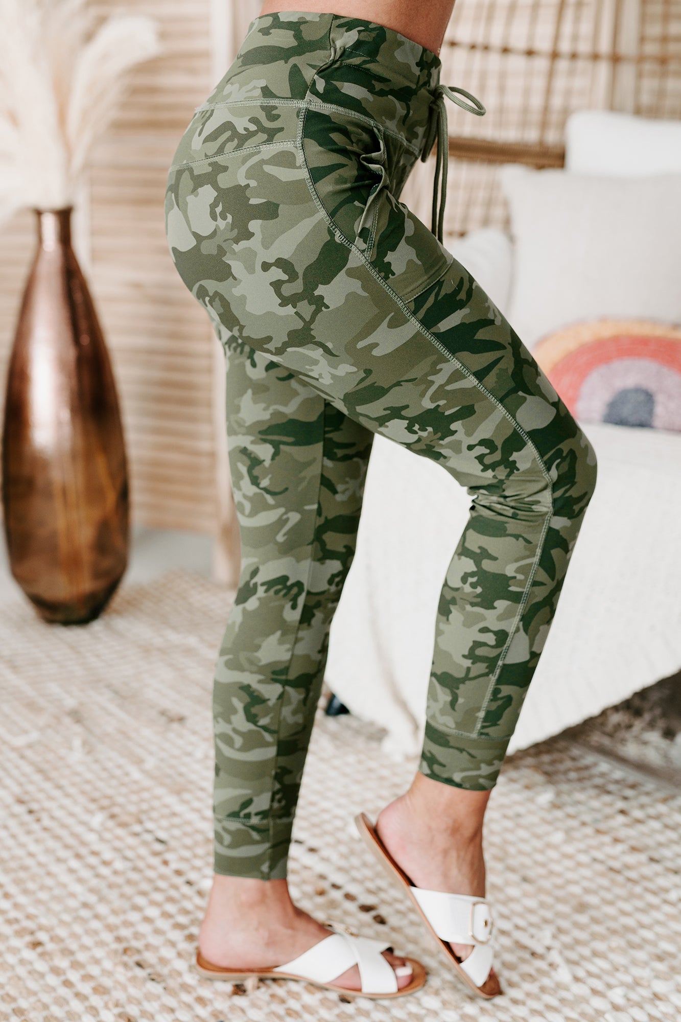 Bootcamp Babe Camo Print Joggers (Army Green)-The Formal Wear