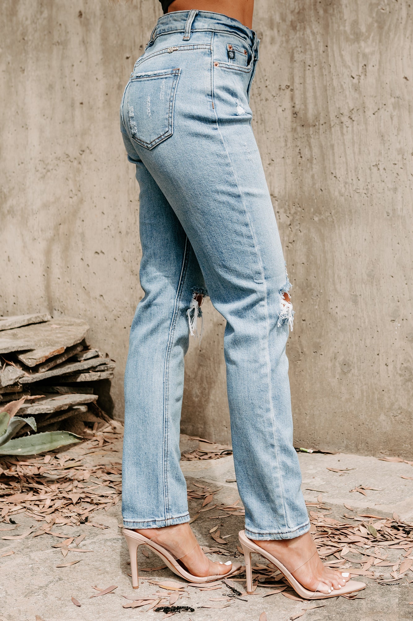 Destructive Hearts High Rise Distressed Straight Leg Jeans (Medium)-The Formal Wear