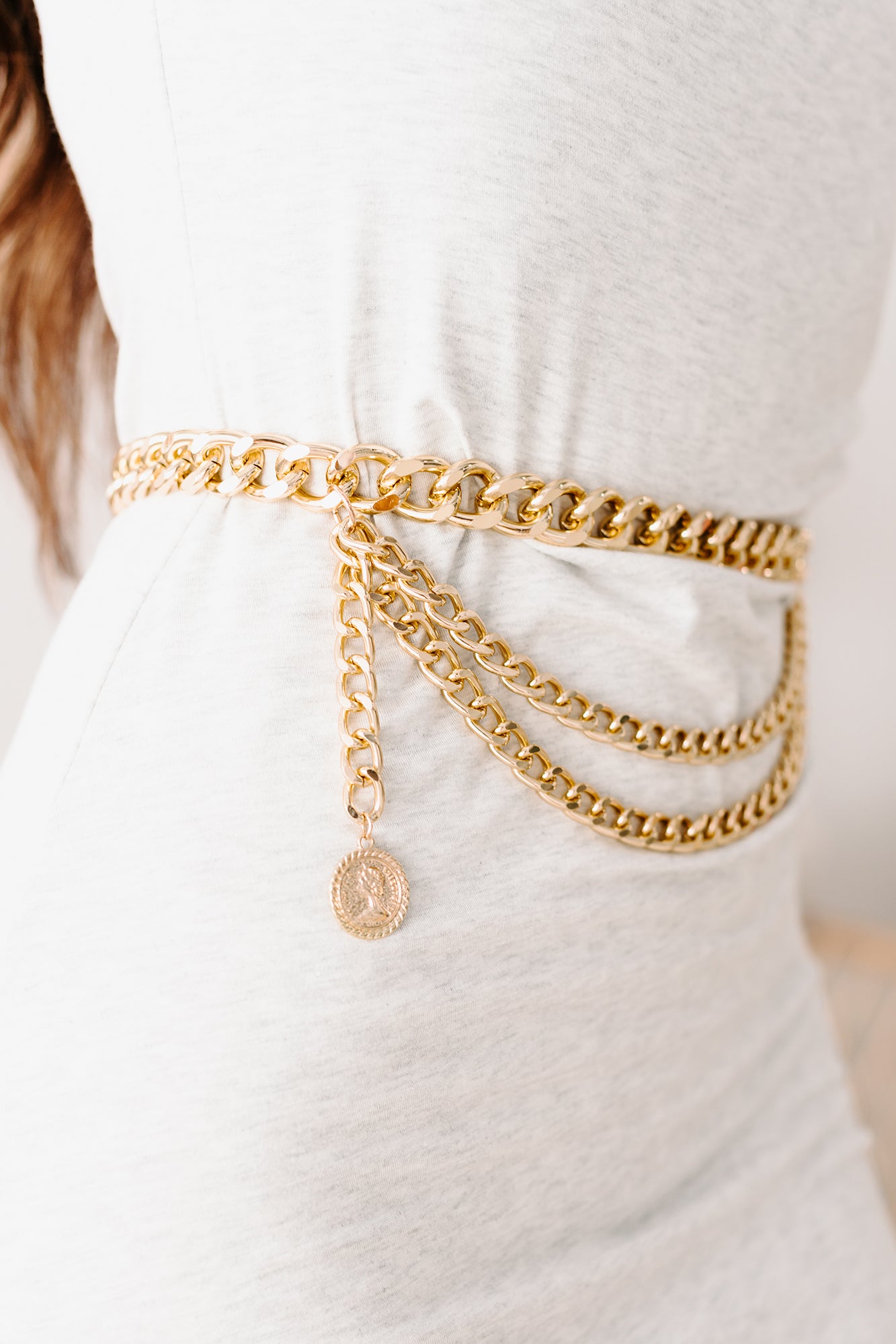 Unfazed Layered Chain Belt (Gold)-The Formal Wear