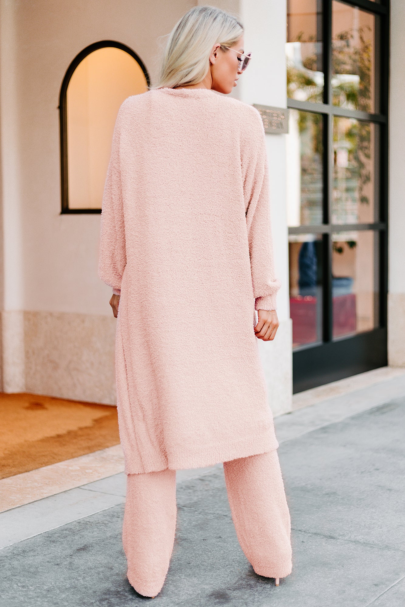 Teddy To Go Fuzzy Three Piece Set (Dusty Rose)-The Formal Wear