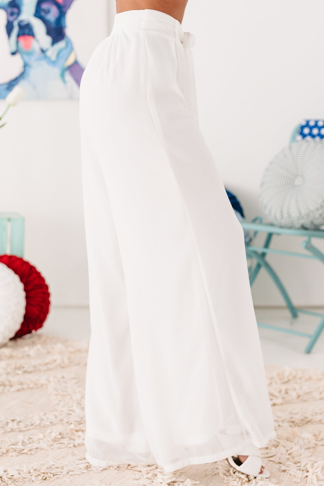 My Inspiration High Waisted Wide Leg Pants (Ivory)-The Formal Wear