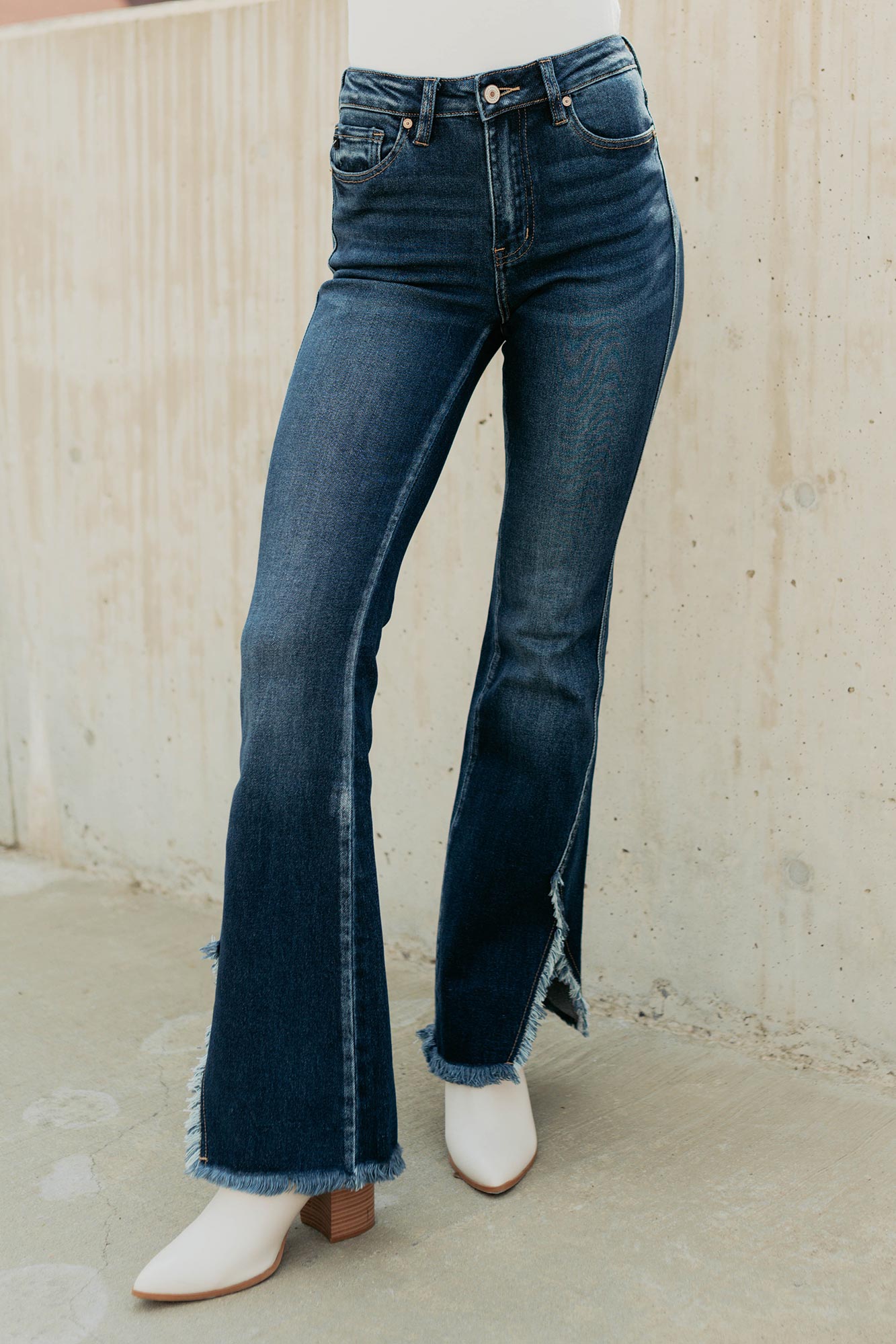 Hector Frayed Hem Kancan Bootcut Jeans (Dark)-The Formal Wear