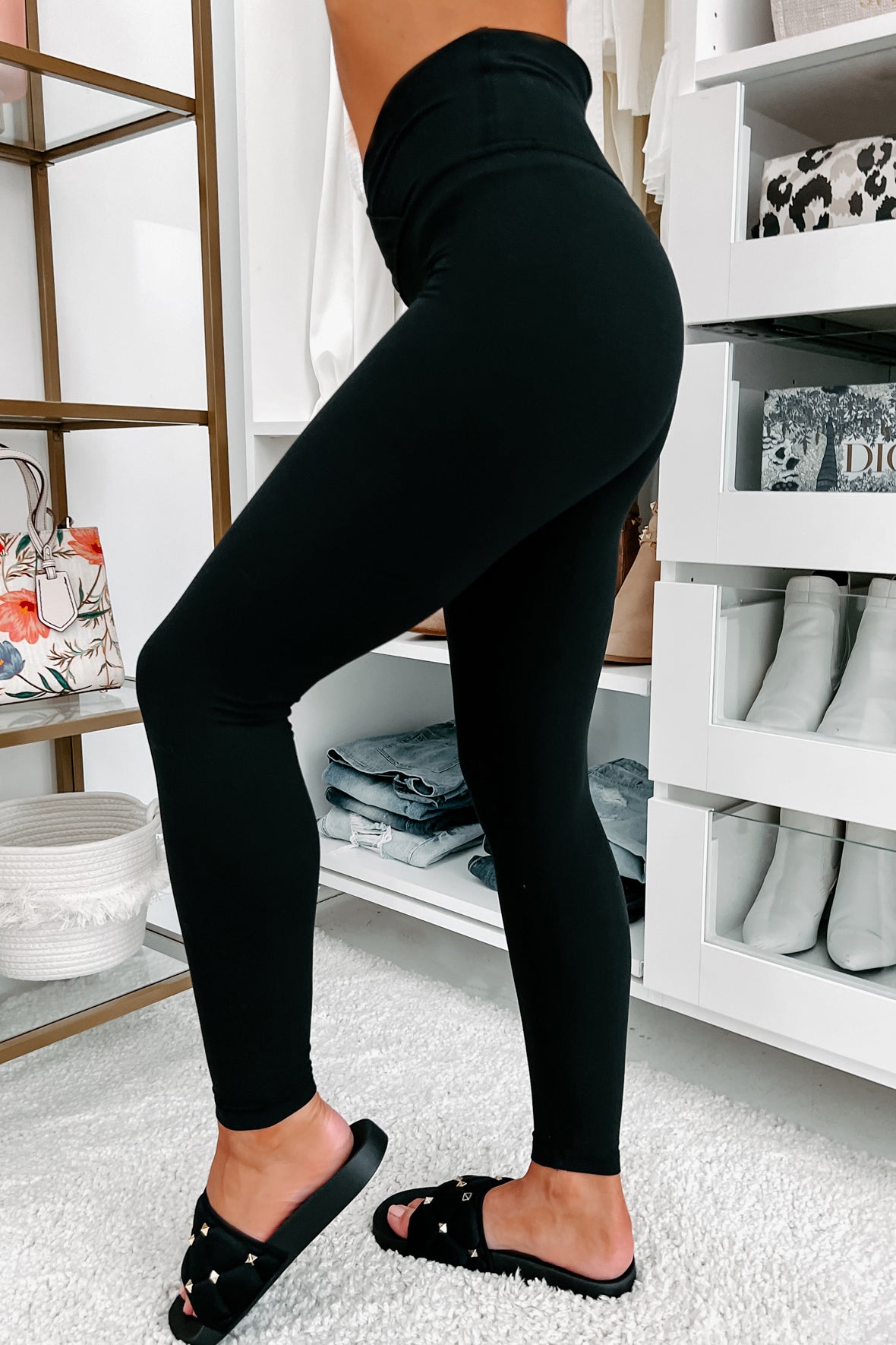 Beautifully Basic Buttery Soft Cross-Over Leggings (Black)-The Formal Wear
