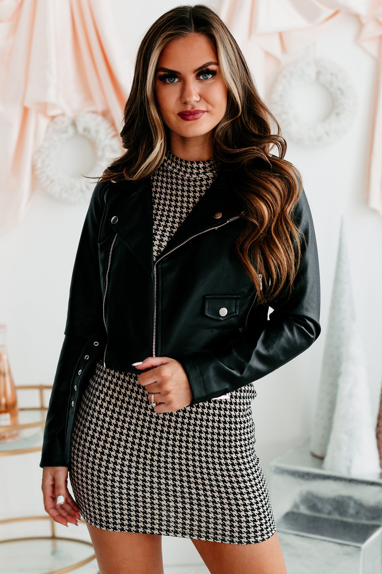 Ace Of Shade Cropped Faux Leather Jacket (Black)-The Formal Wear