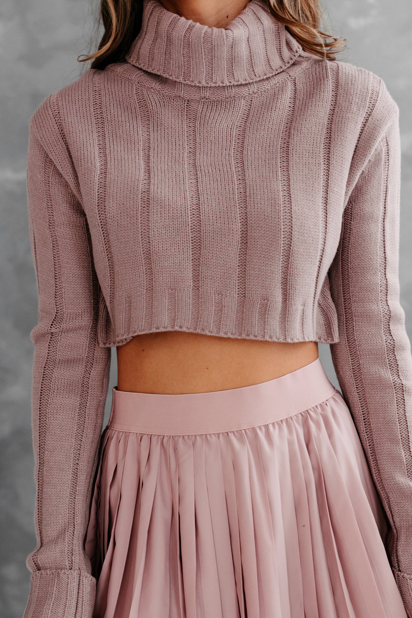 Distracted By You Cropped Turtleneck Sweater (Coco)-The Formal Wear