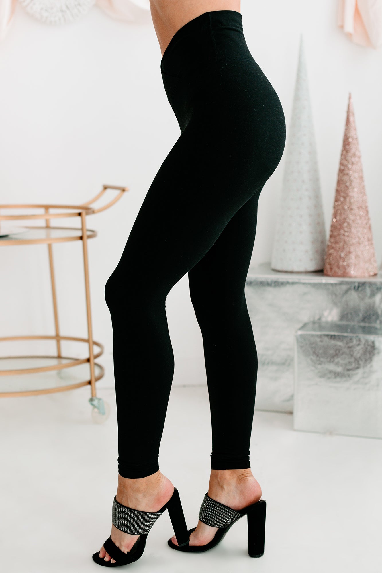 Beautifully Basic Buttery Soft Cross-Over Leggings (Black)-The Formal Wear