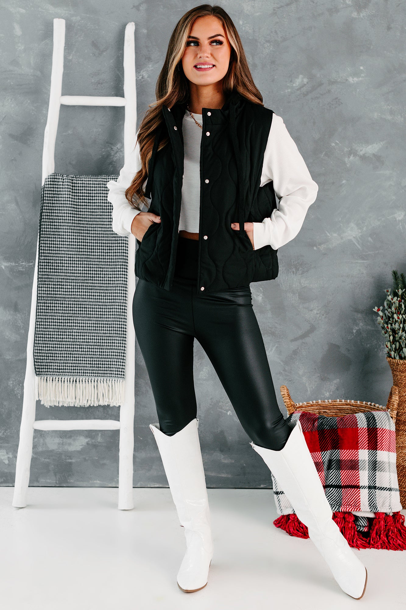 Vested Interest Hooded Puffer Vest (Black)-The Formal Wear