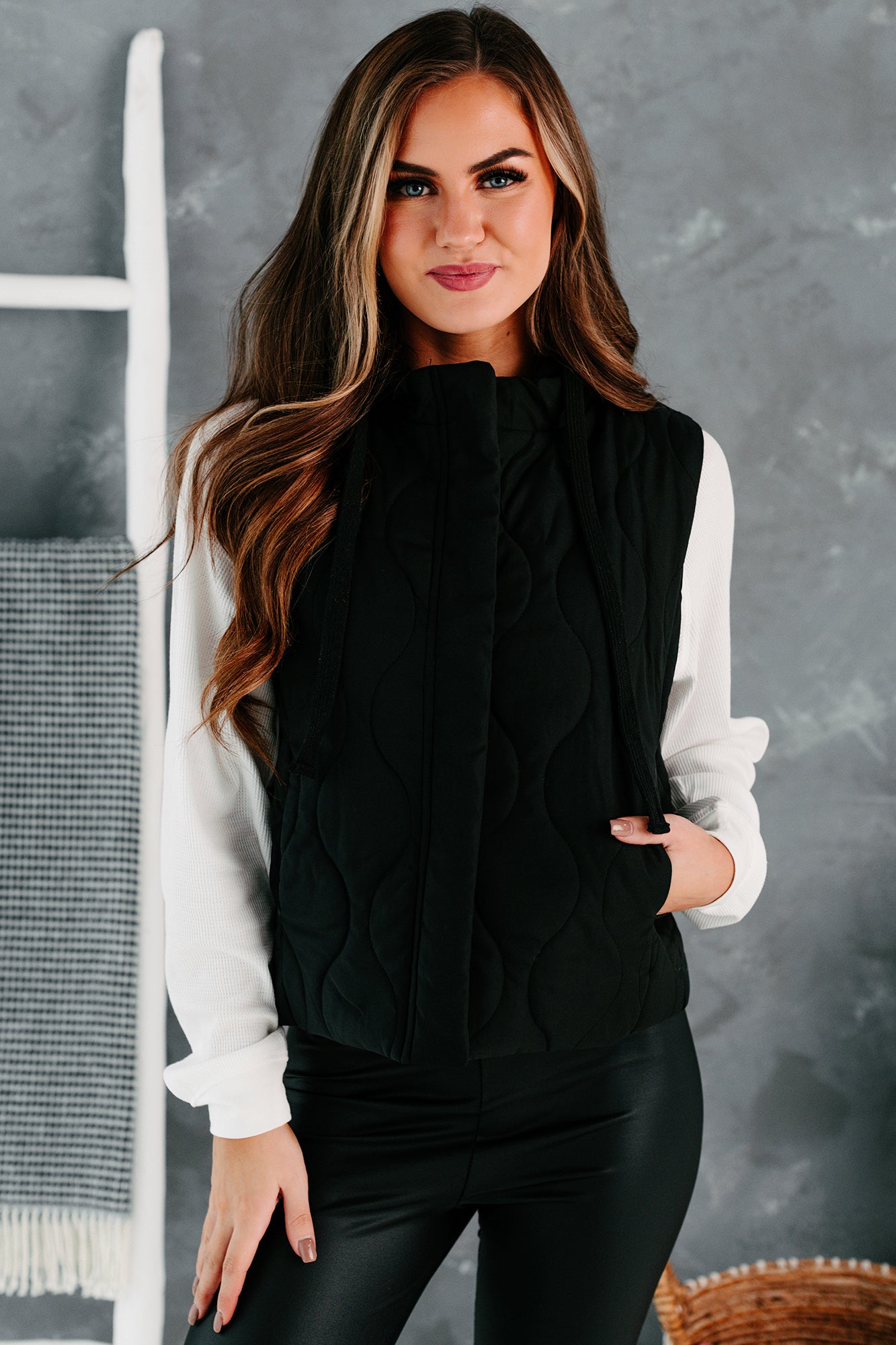Vested Interest Hooded Puffer Vest (Black)-The Formal Wear