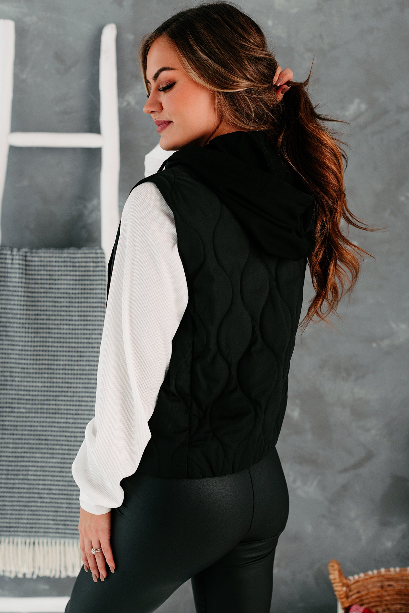 Vested Interest Hooded Puffer Vest (Black)-The Formal Wear