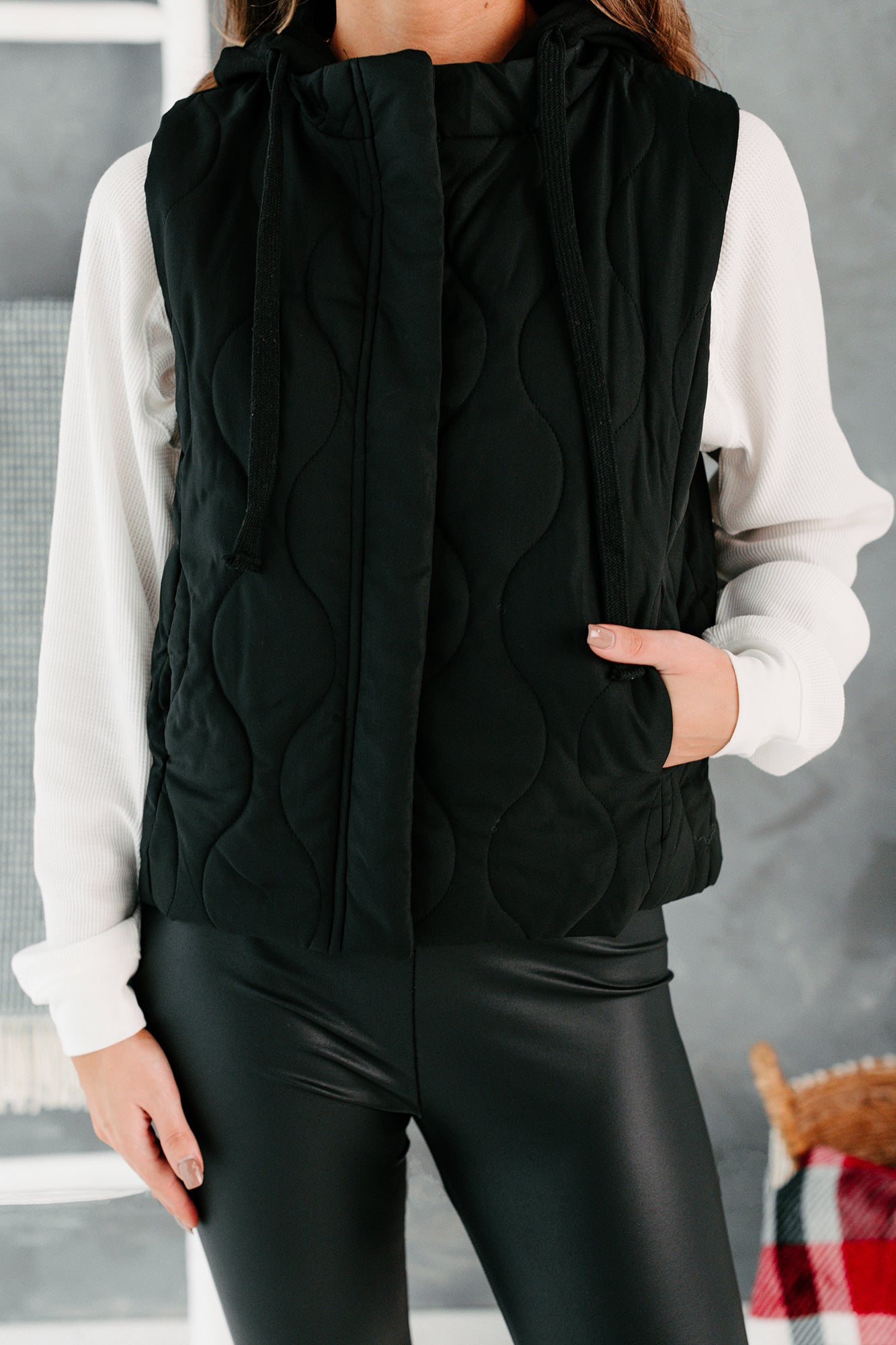 Vested Interest Hooded Puffer Vest (Black)-The Formal Wear