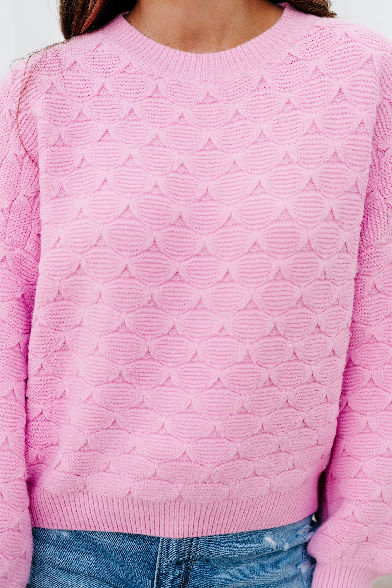 Peculiar Personality Shell Patterned Sweater (Pink)-The Formal Wear