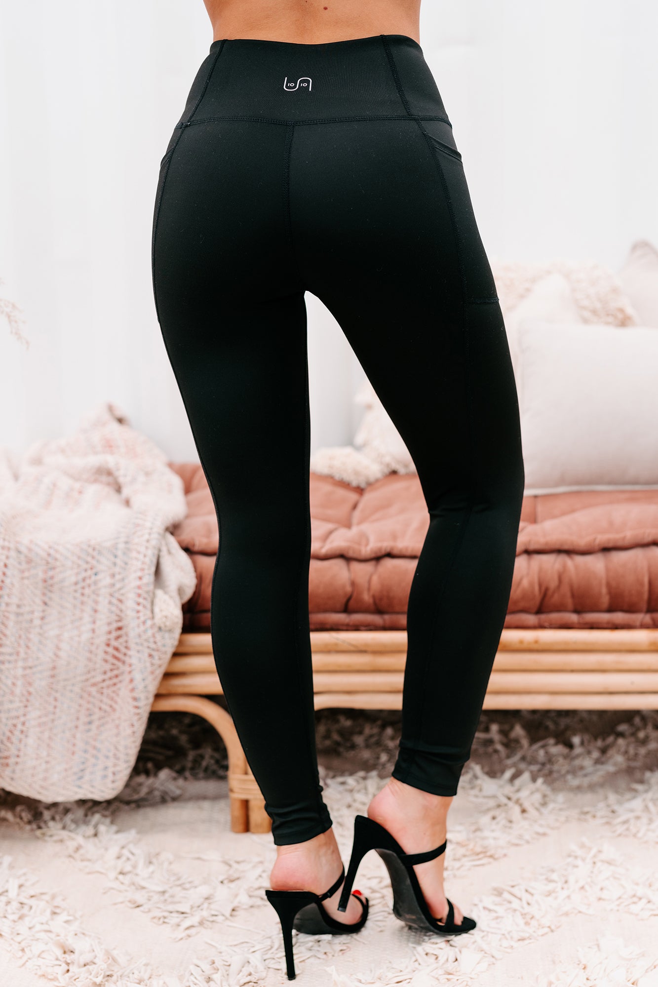 Gym Babe Full-Length Side Pocket Leggings (Black)-The Formal Wear