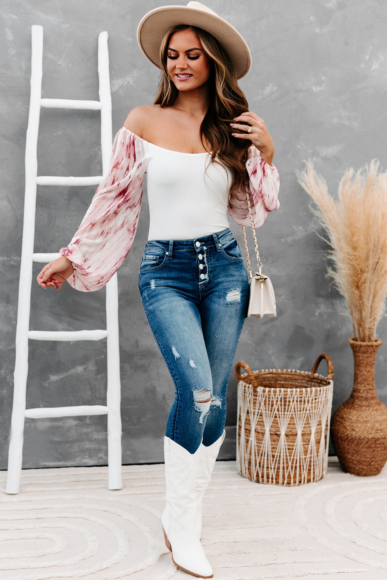 Doretta Insane Gene Mid-Rise Button-Fly Distressed Skinny Jeans (Medium)-The Formal Wear