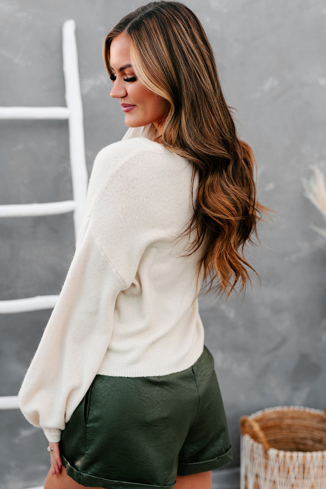 Perfect Record Bubble Sleeve Sweater (Cream)-The Formal Wear