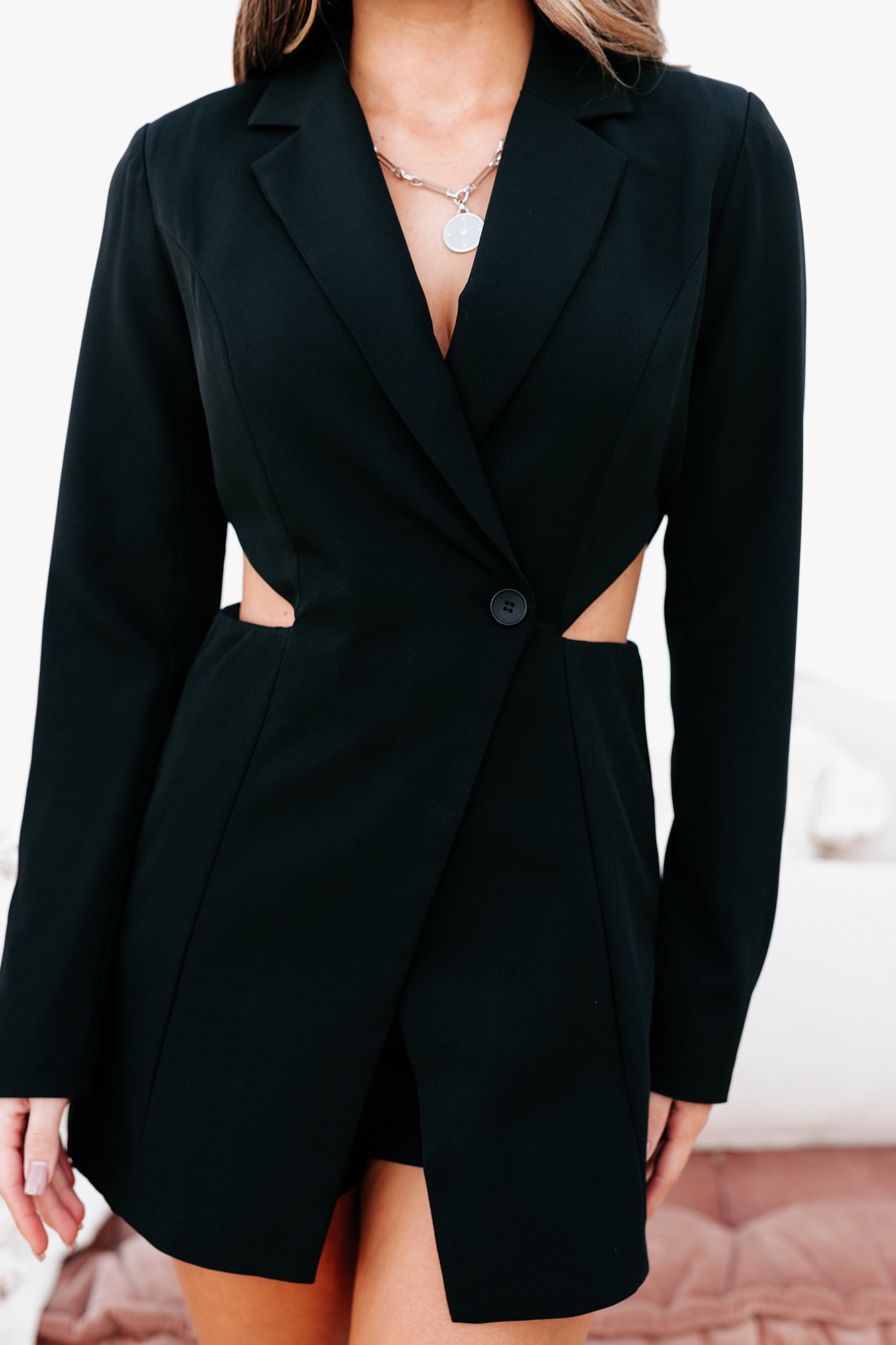 Call Me Boss Lady TheFormalWear Original Blazer Romper (Black)-The Formal Wear