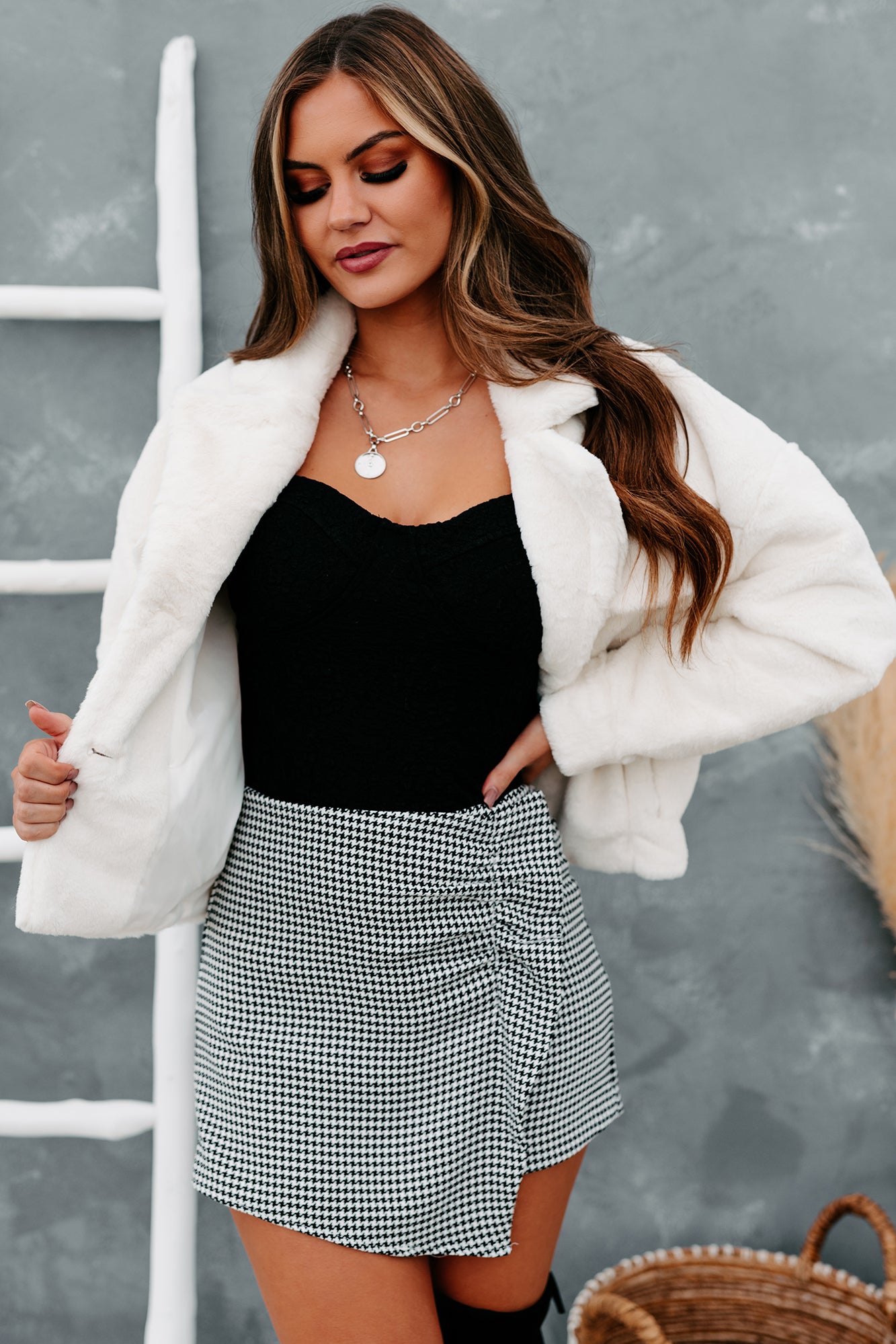 Fur-Ever Chic Faux Fur Jacket (Ivory)-The Formal Wear