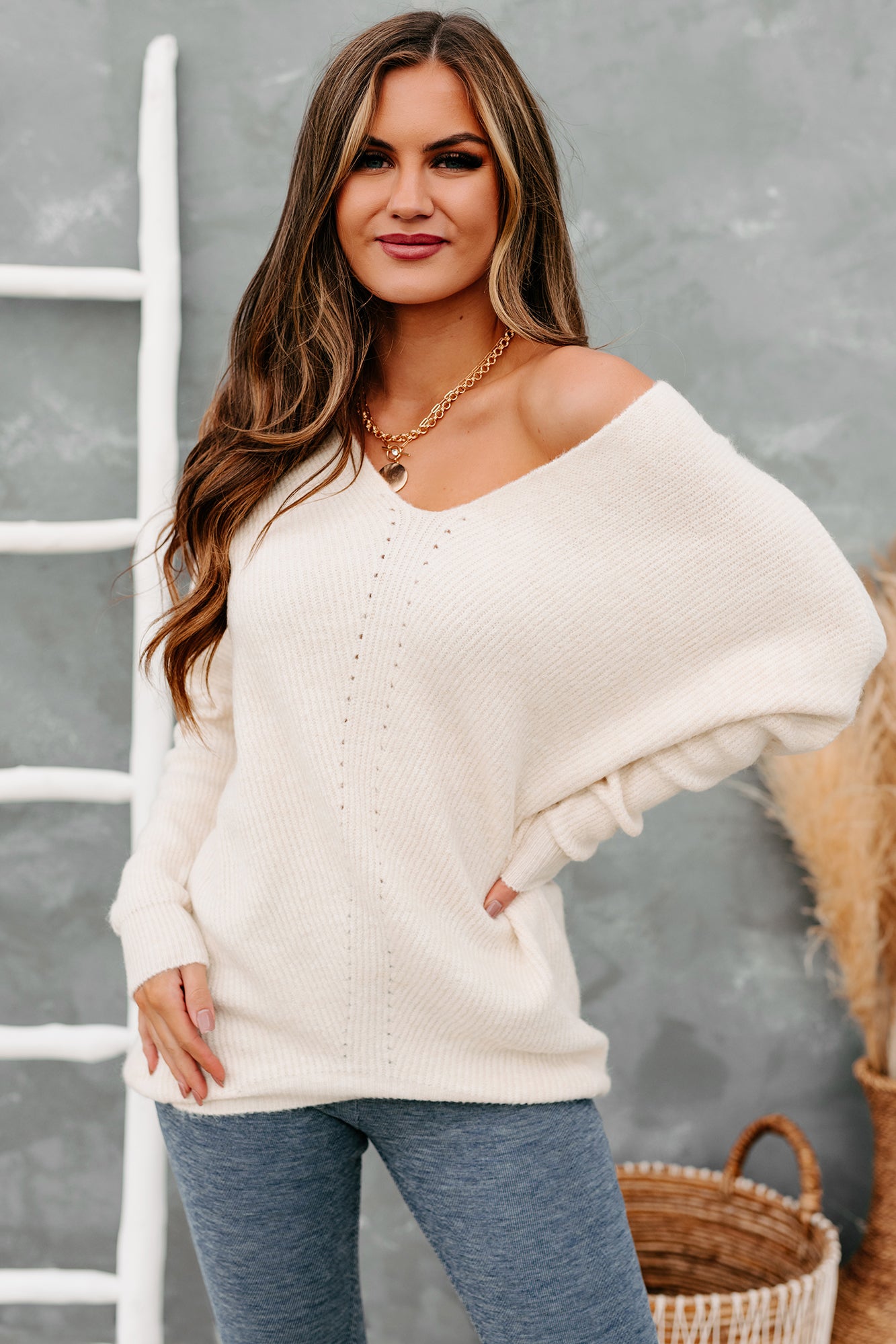 Rhetorical Response Oversized Ribbed Sweater (Cream)-The Formal Wear