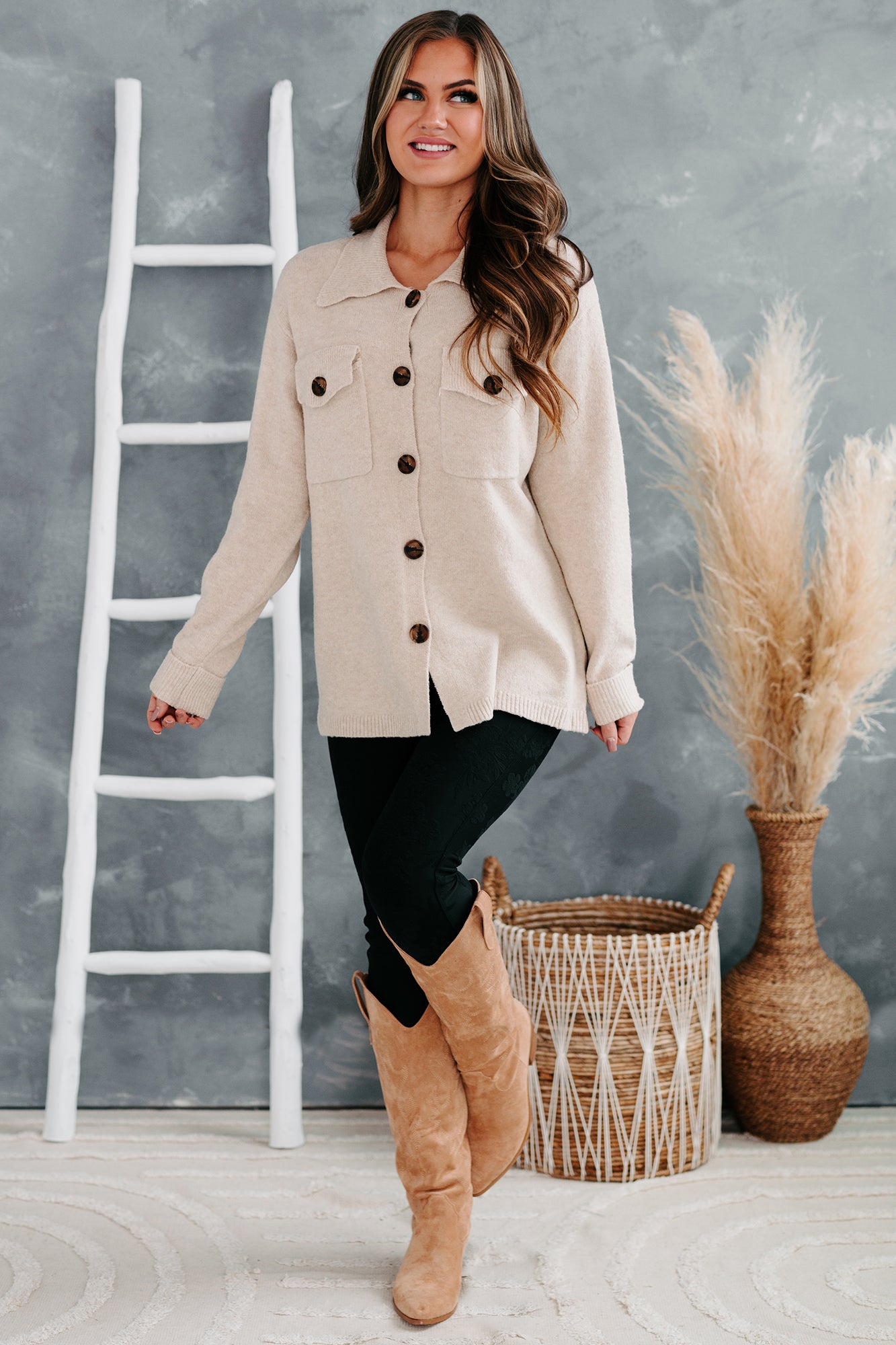 Simply Appealing Button-Down Sweater Cardigan (Oatmeal)-The Formal Wear