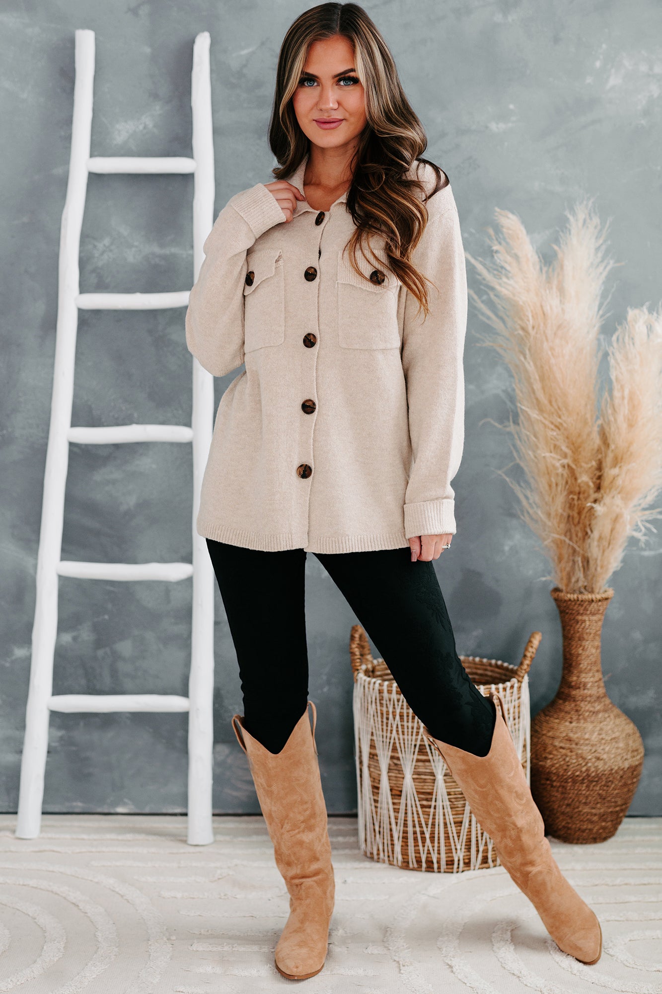 Simply Appealing Button-Down Sweater Cardigan (Oatmeal)-The Formal Wear