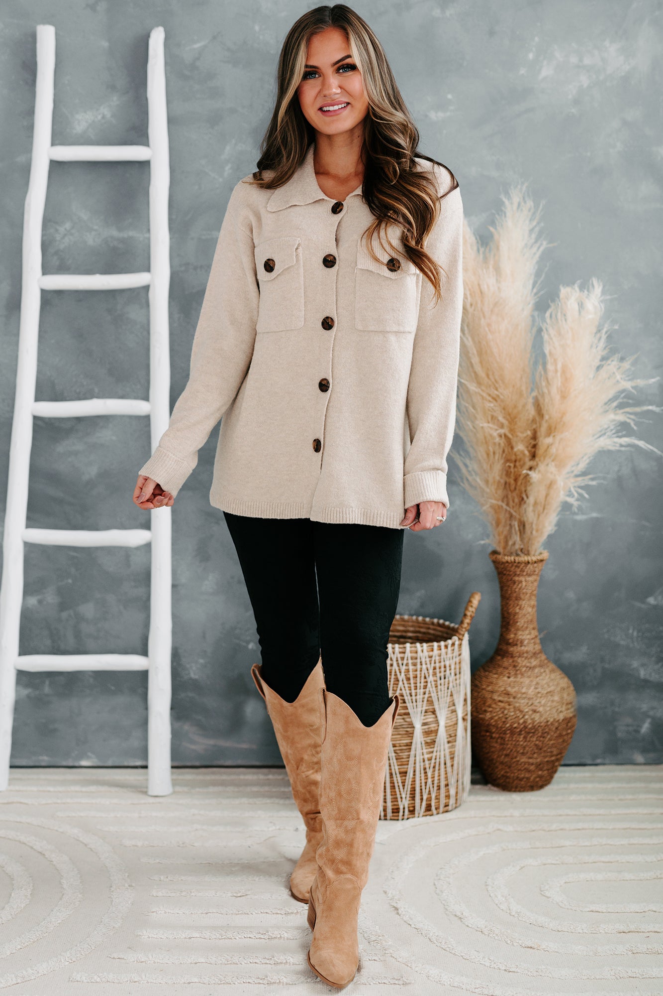 Simply Appealing Button-Down Sweater Cardigan (Oatmeal)-The Formal Wear