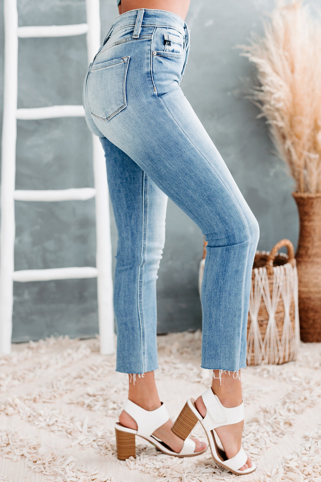 Out Of Towner High Rise Button-Fly Skinny Straight Kancan Jeans (Medium)-The Formal Wear