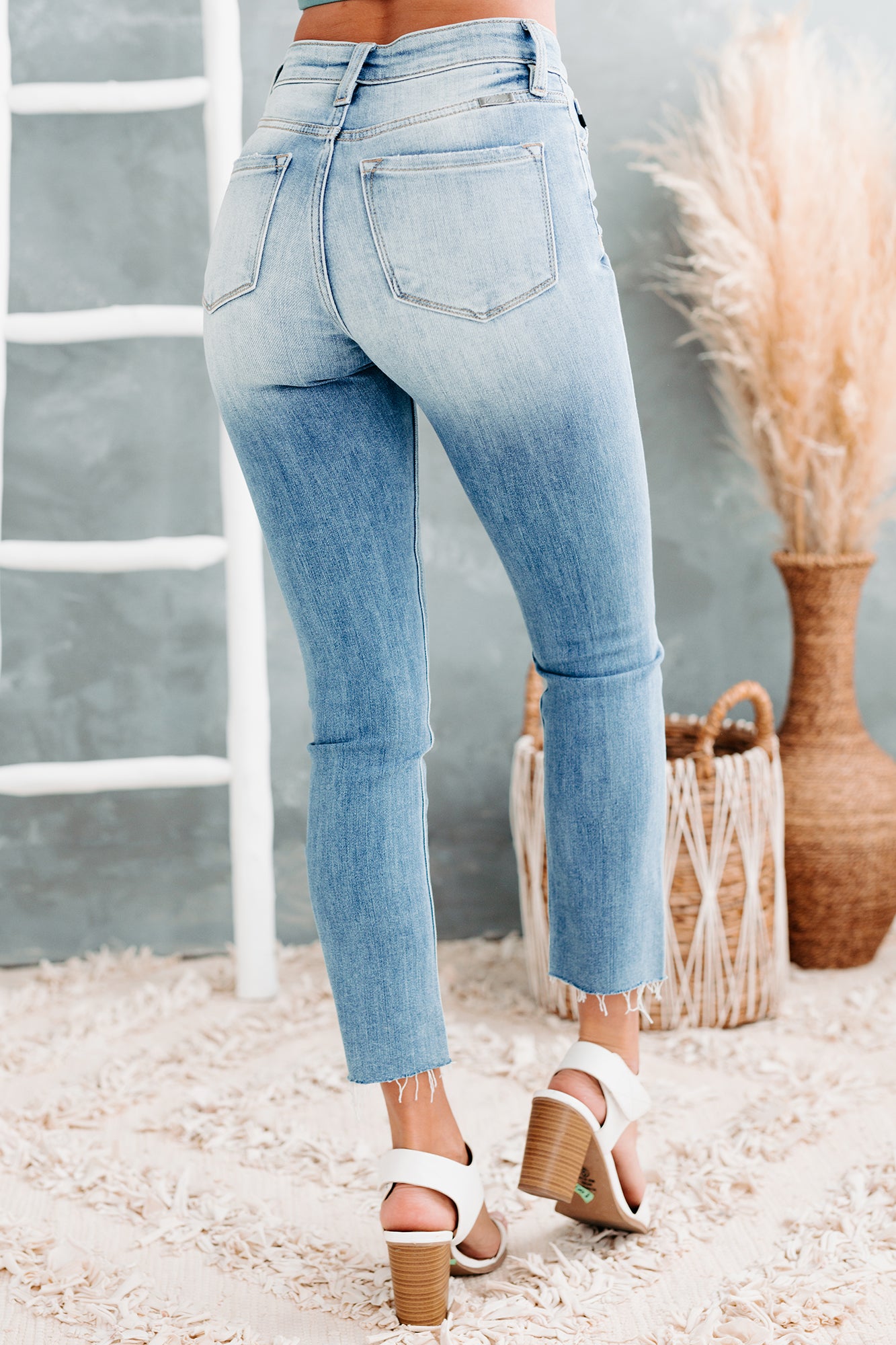 Out Of Towner High Rise Button-Fly Skinny Straight Kancan Jeans (Medium)-The Formal Wear