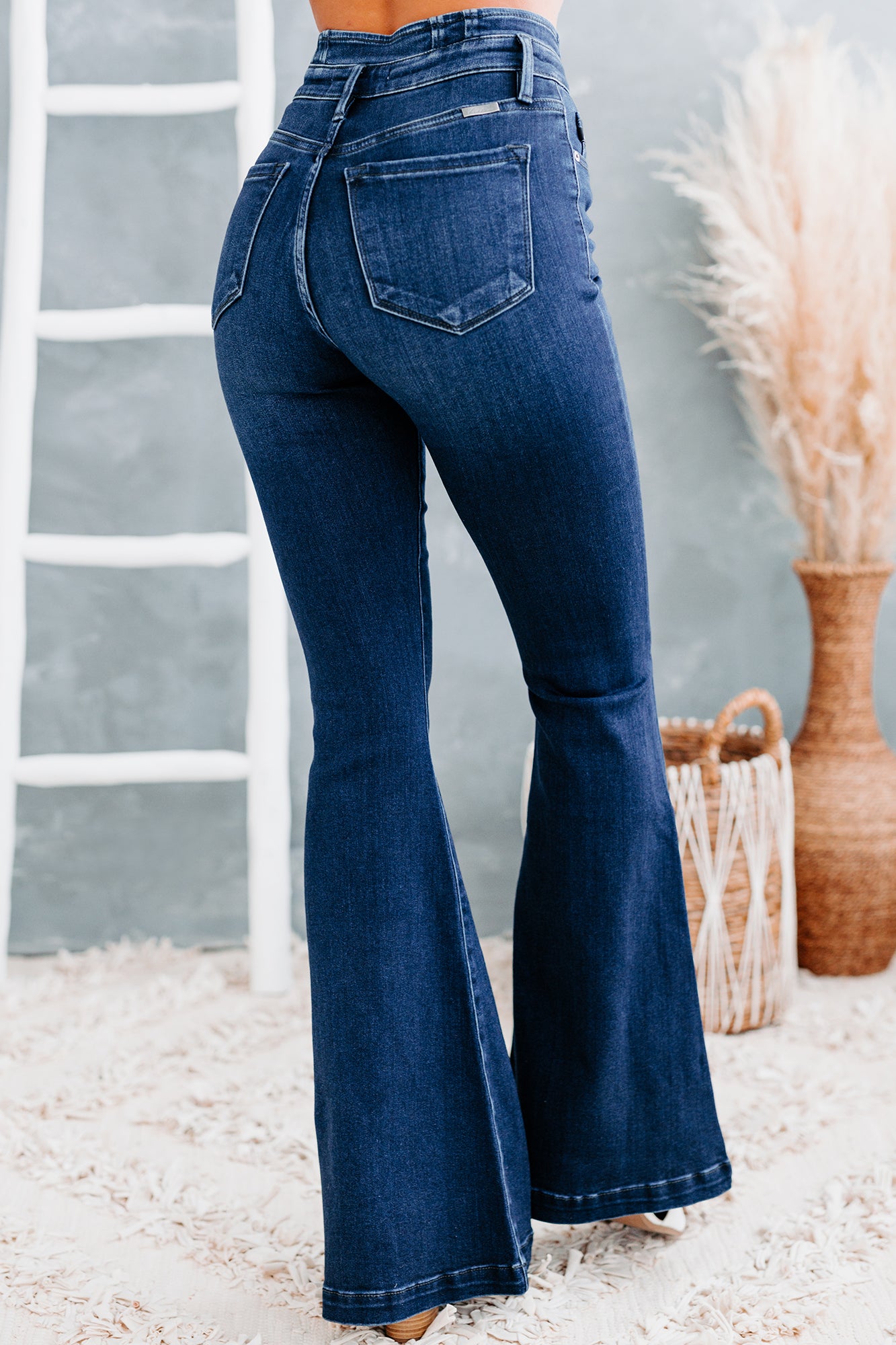 Western Rival Kancan High Rise Flare Jeans (Dark)-The Formal Wear