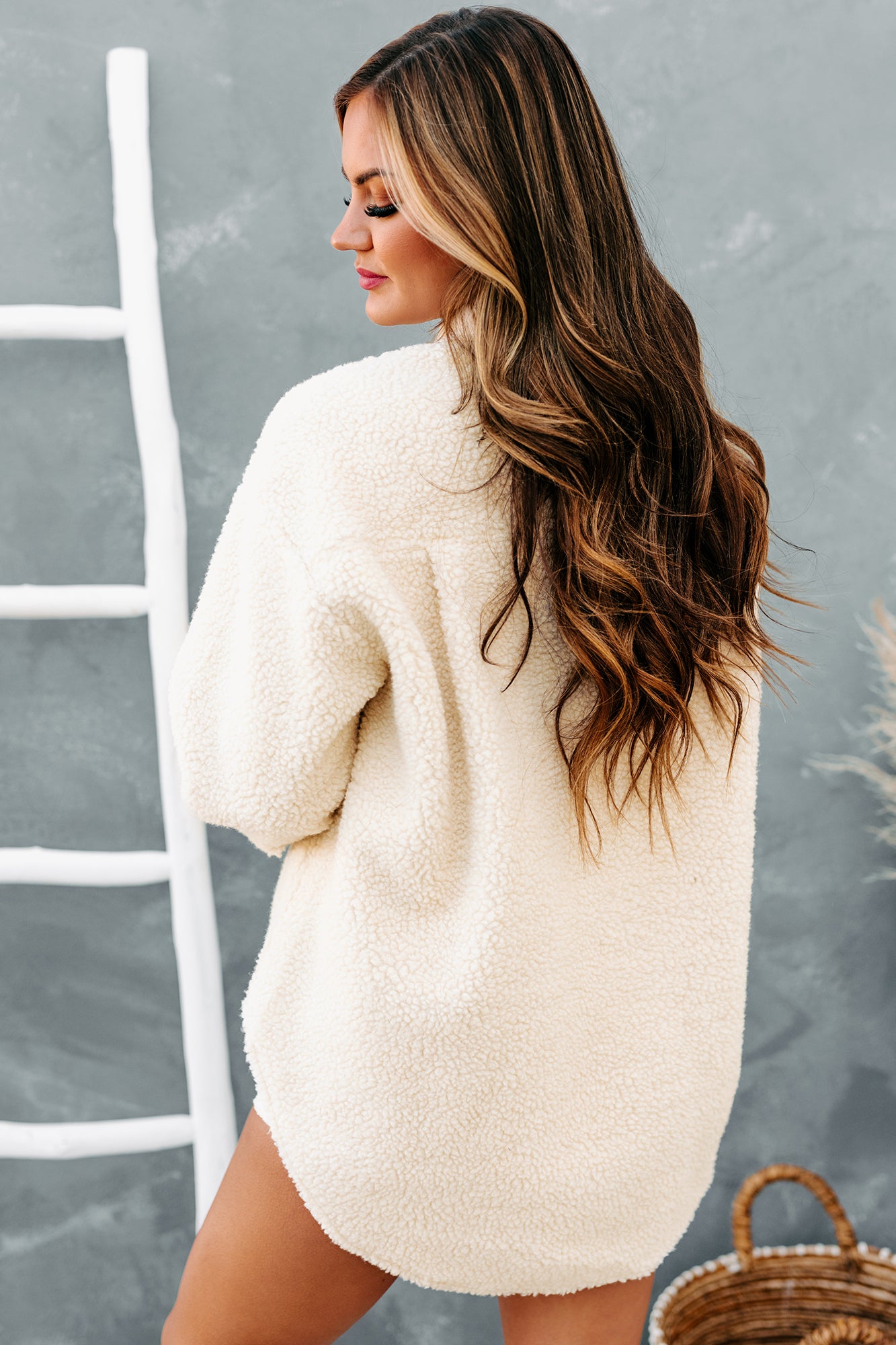 All Sheeps And Sizes Oversized Sherpa Jacket (Cream)-The Formal Wear