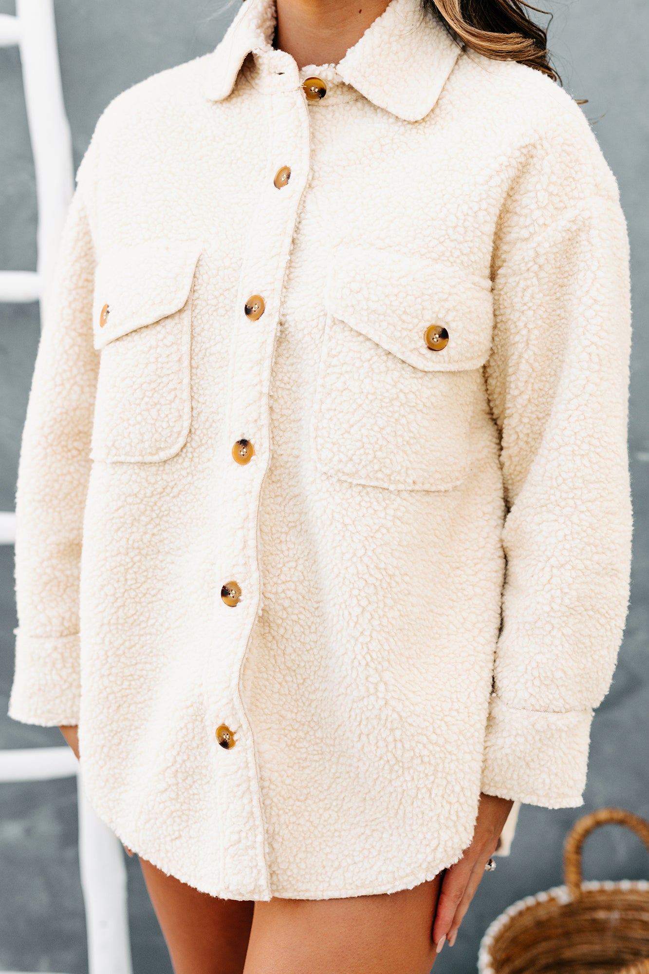 All Sheeps And Sizes Oversized Sherpa Jacket (Cream)-The Formal Wear