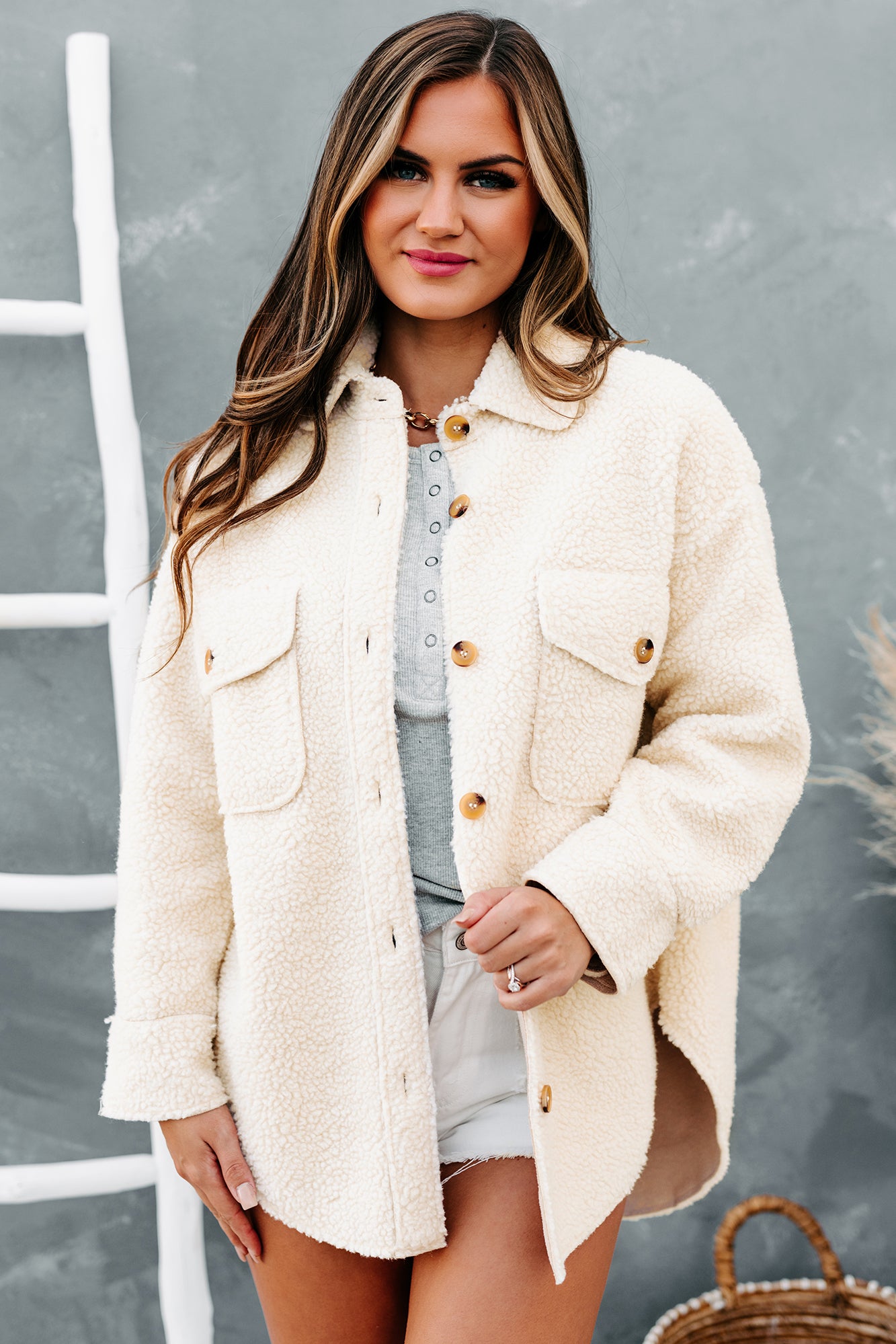 All Sheeps And Sizes Oversized Sherpa Jacket (Cream)-The Formal Wear