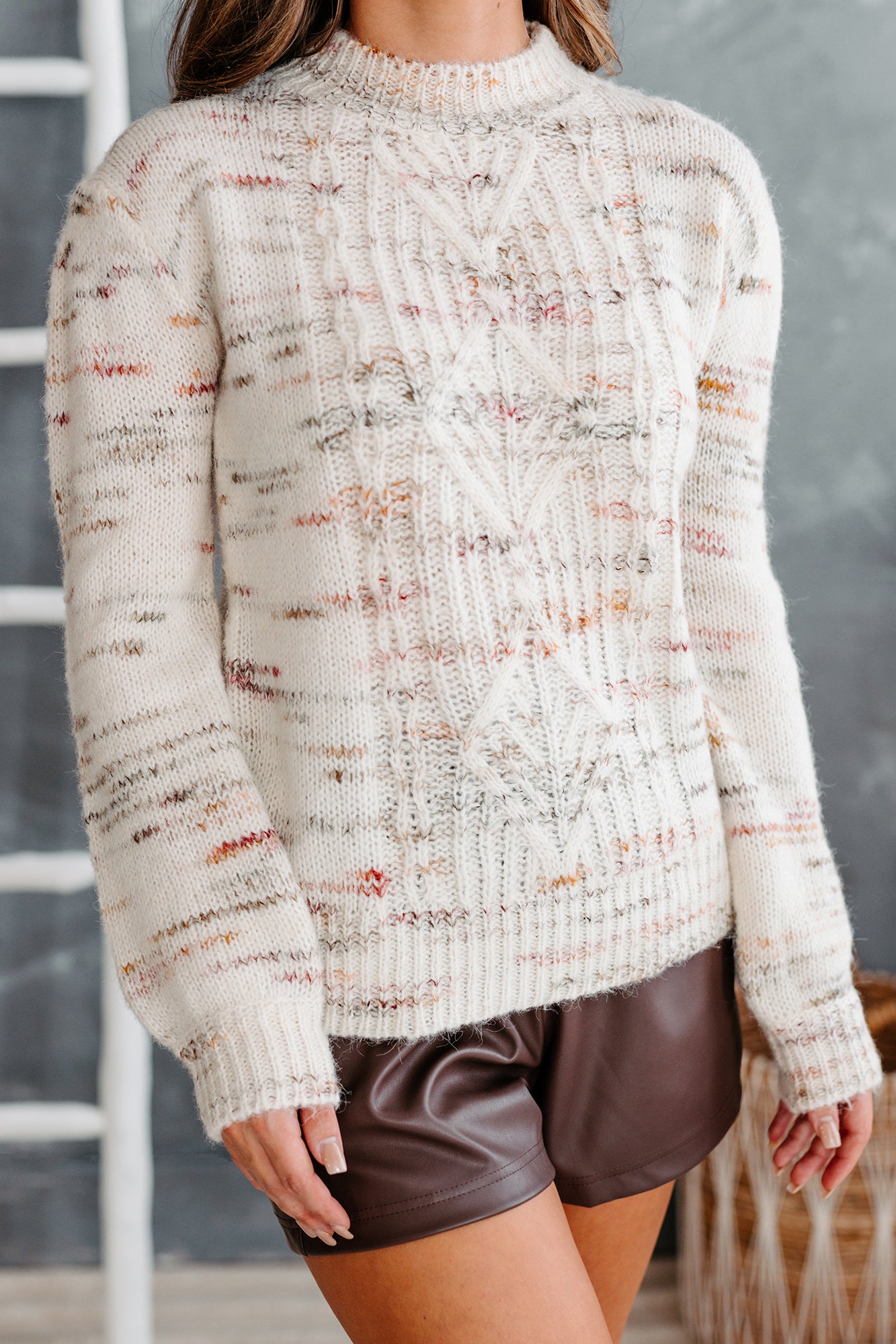 Never Ending Gratitude Textured Knit Sweater (Ivory)-The Formal Wear