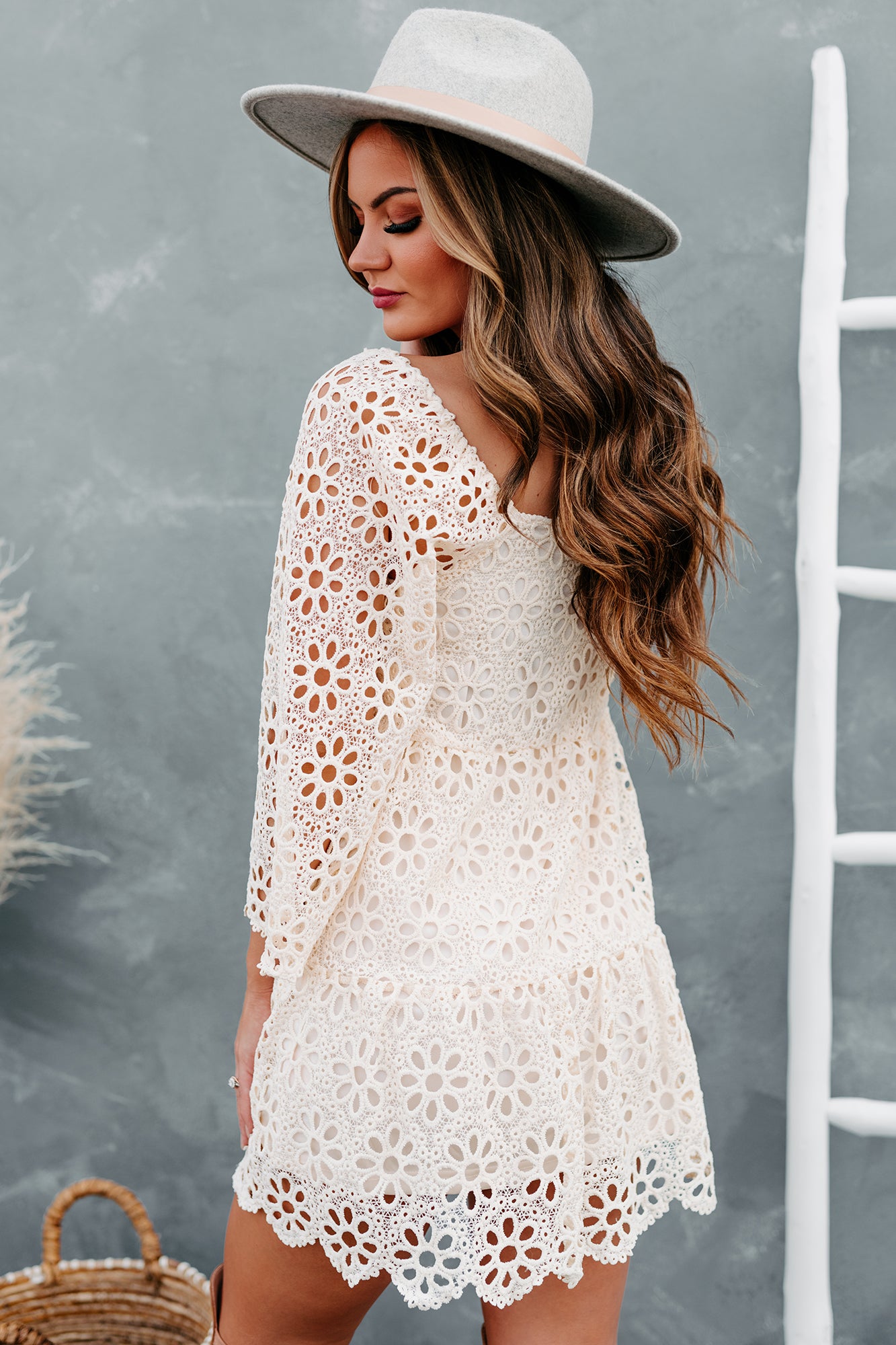 Daisy Dreams Crochet Lace Dress (Vintage Ivory)-The Formal Wear