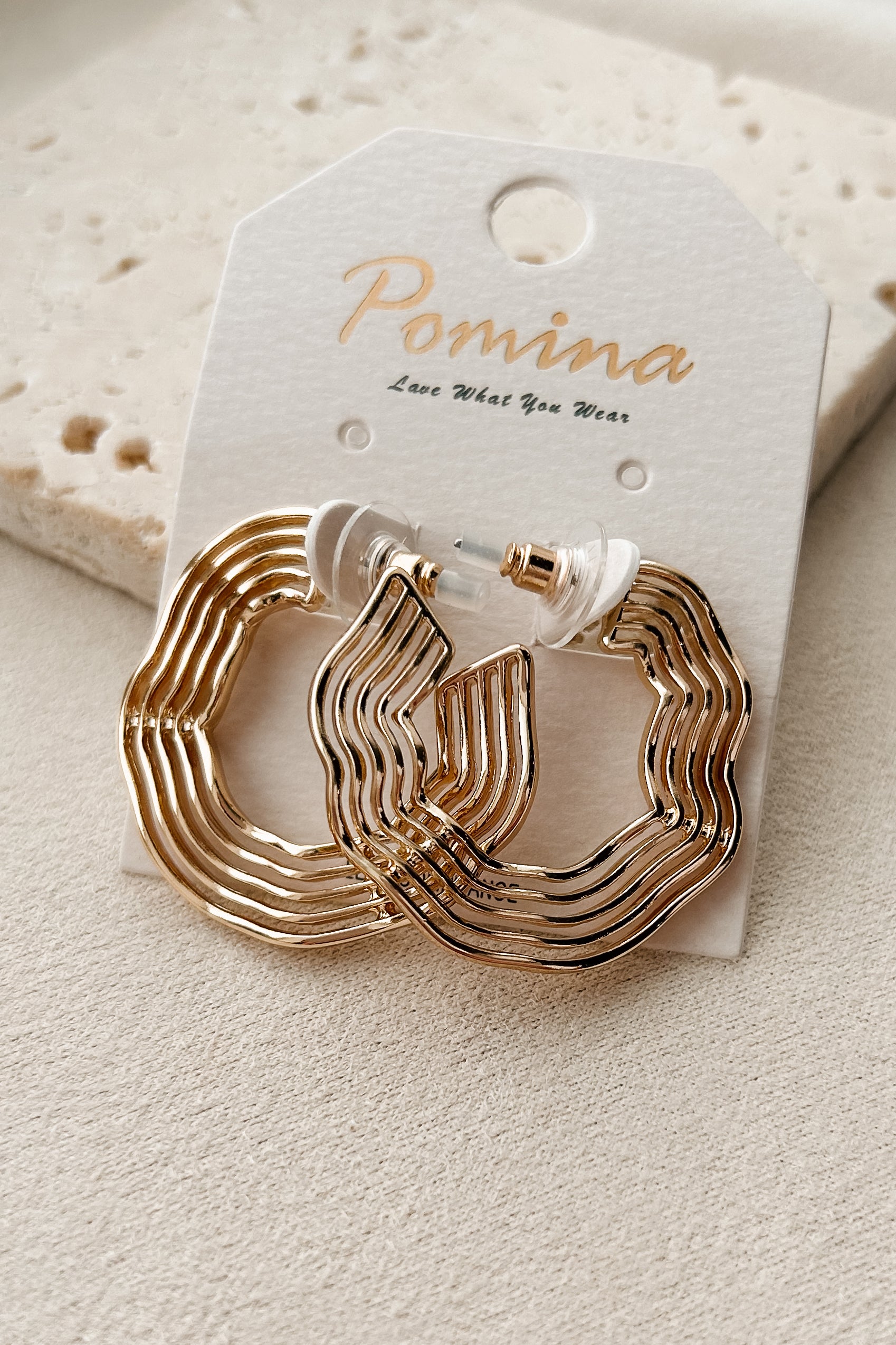 Riding The Wave Layered Hoop Earrings (Gold)-The Formal Wear