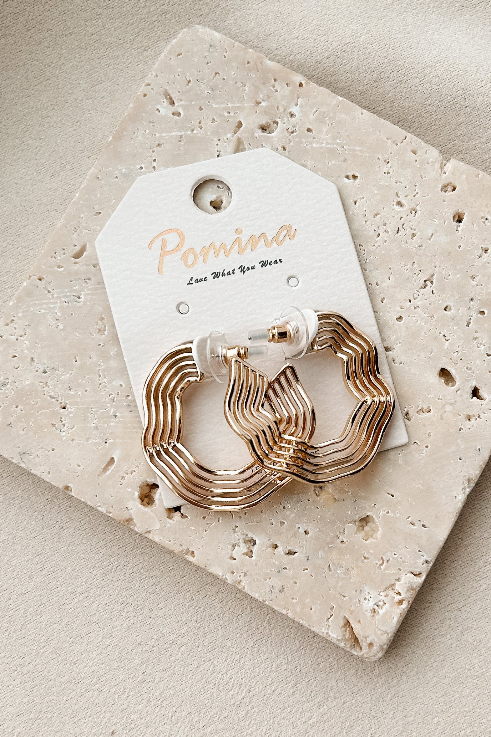 Riding The Wave Layered Hoop Earrings (Gold)-The Formal Wear