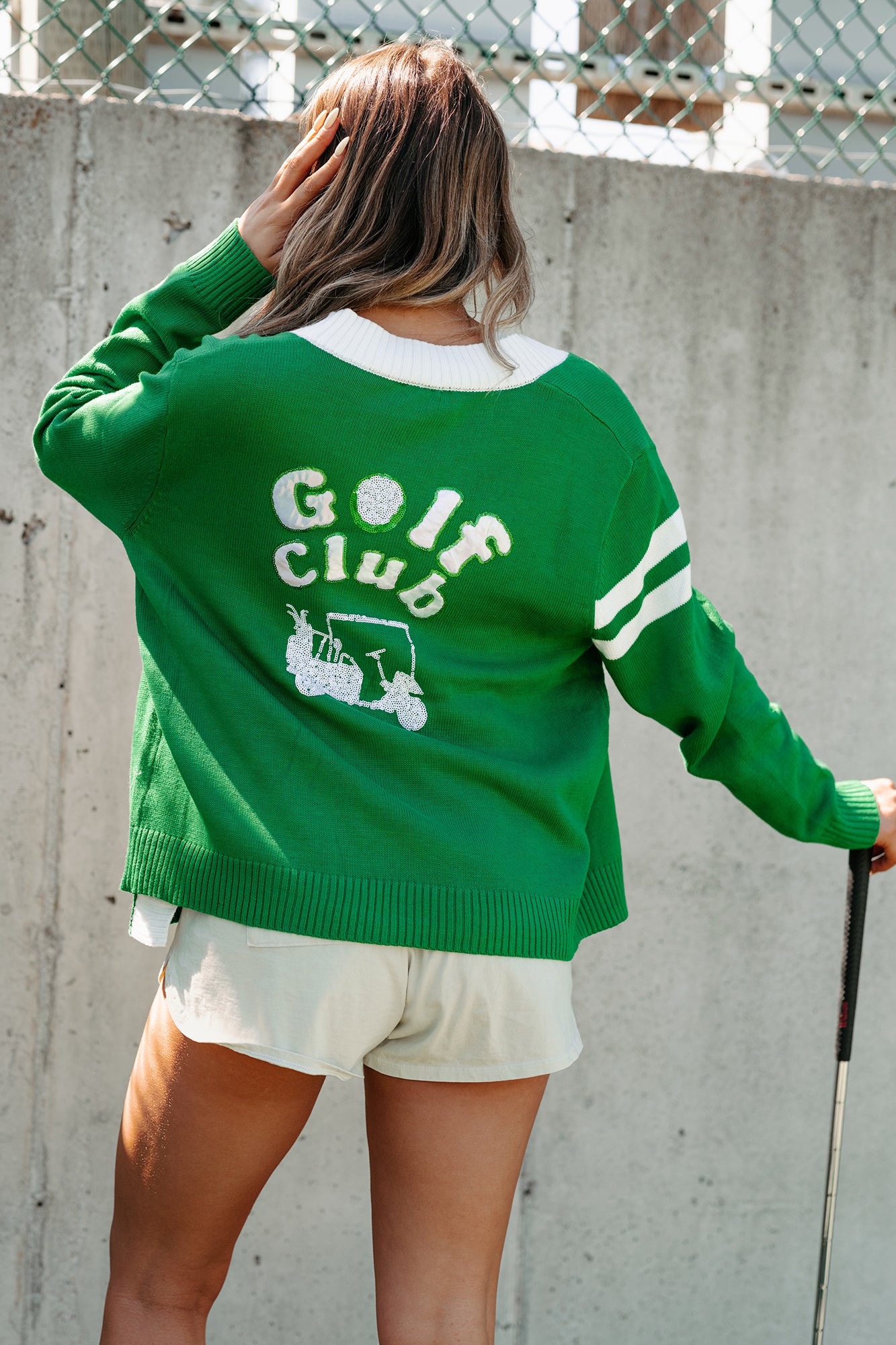 Master Of The Green Golf Sequins Cardigan (Green)-The Formal Wear