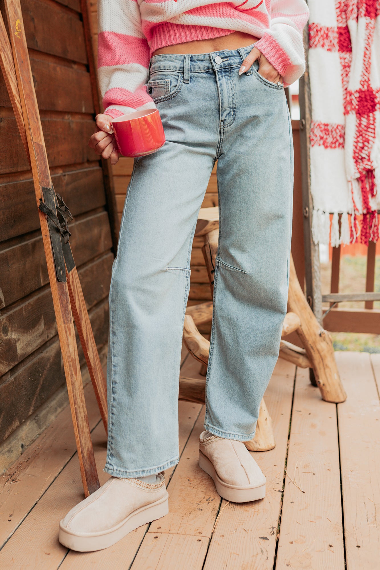 Brock High Rise Barrel Leg Kancan Jeans (Light)-The Formal Wear