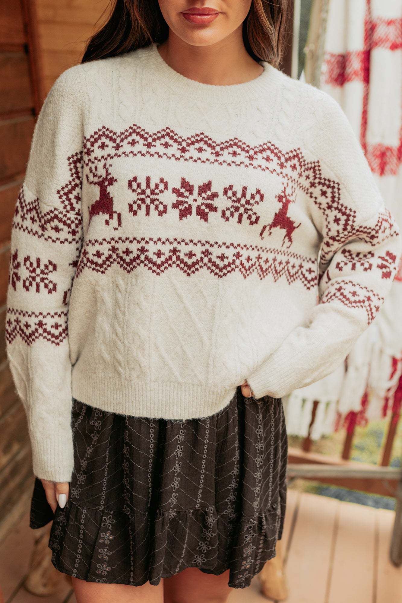 Excited For Snow Fair Isle Sweater (Ivory)-The Formal Wear