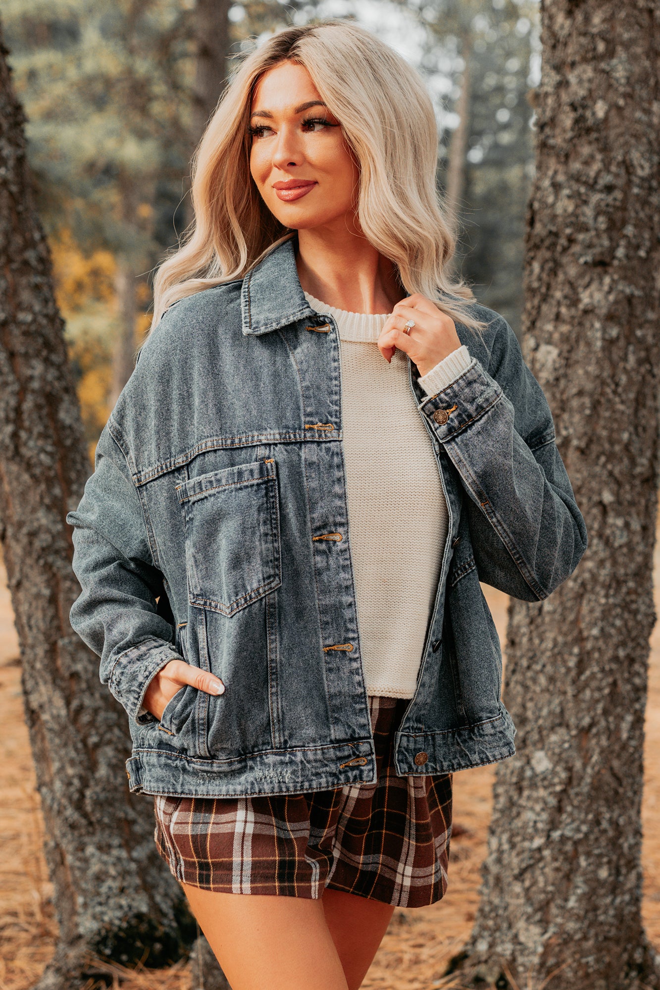 Backroad Wishes Washed Denim Jacket (Medium Wash)-The Formal Wear