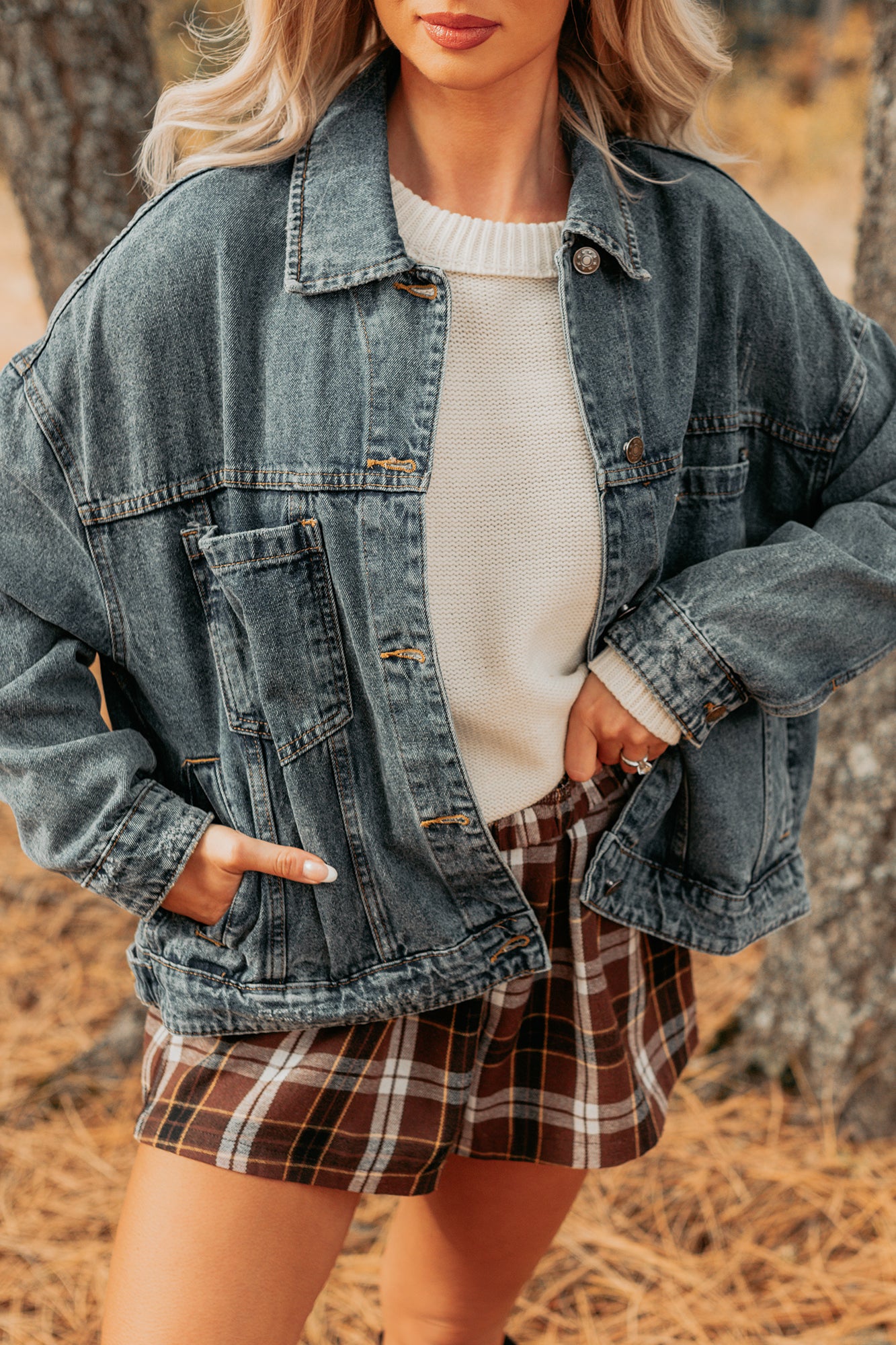 Backroad Wishes Washed Denim Jacket (Medium Wash)-The Formal Wear