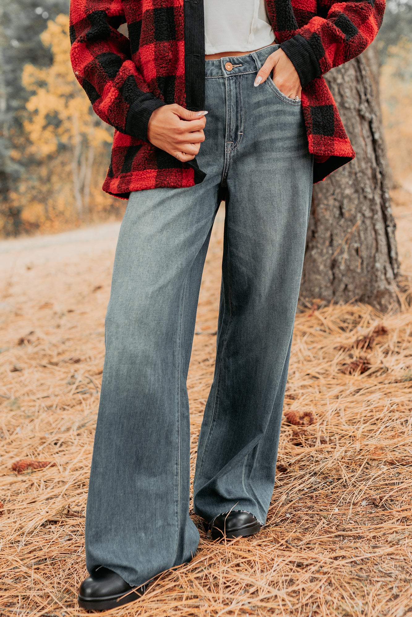 Holiday Hideaway Plaid Button-Up Sherpa Jacket (Red)-The Formal Wear