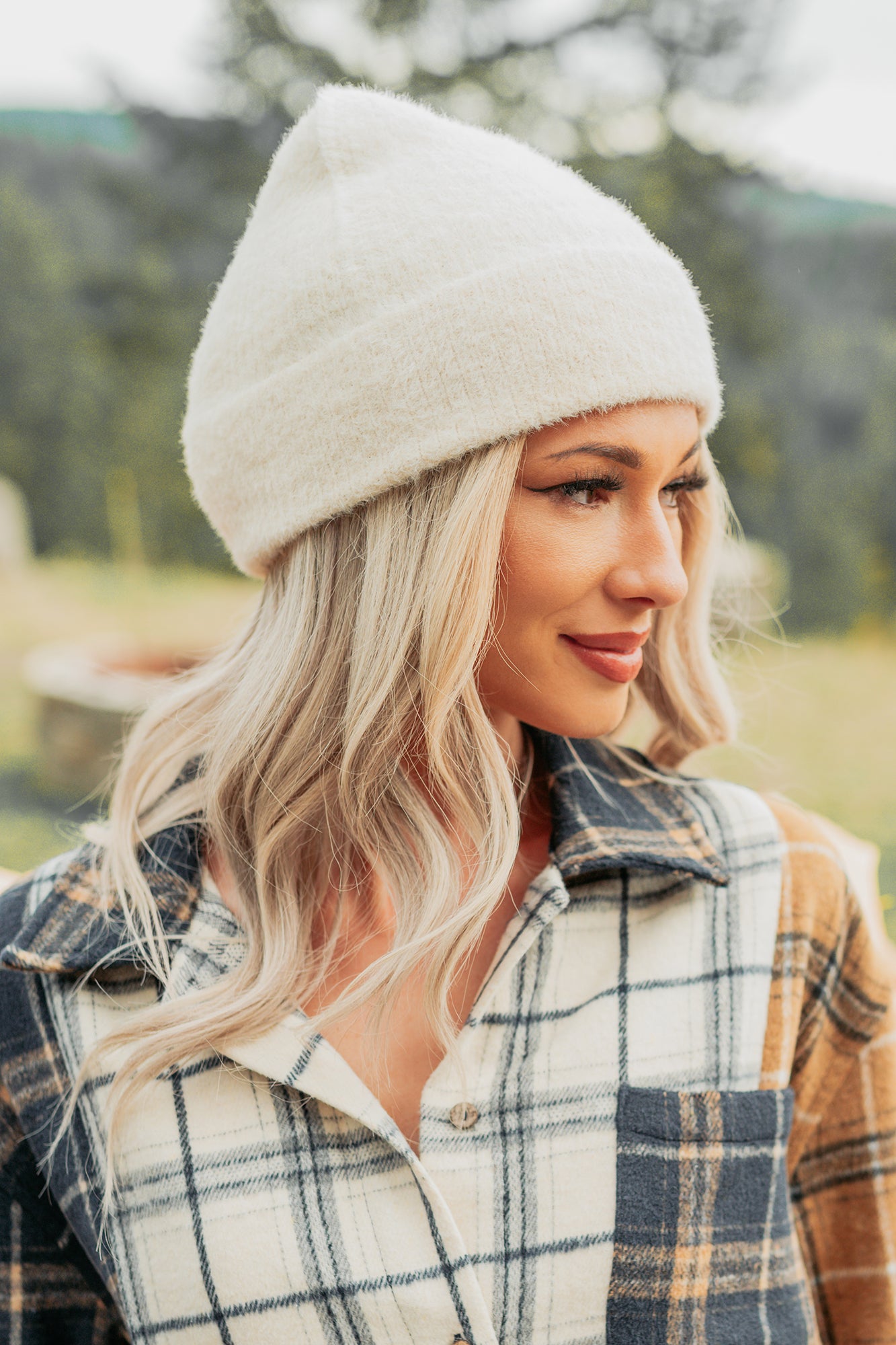 Chill With Me Fuzzy Ribbed Beanie (Beige)-The Formal Wear