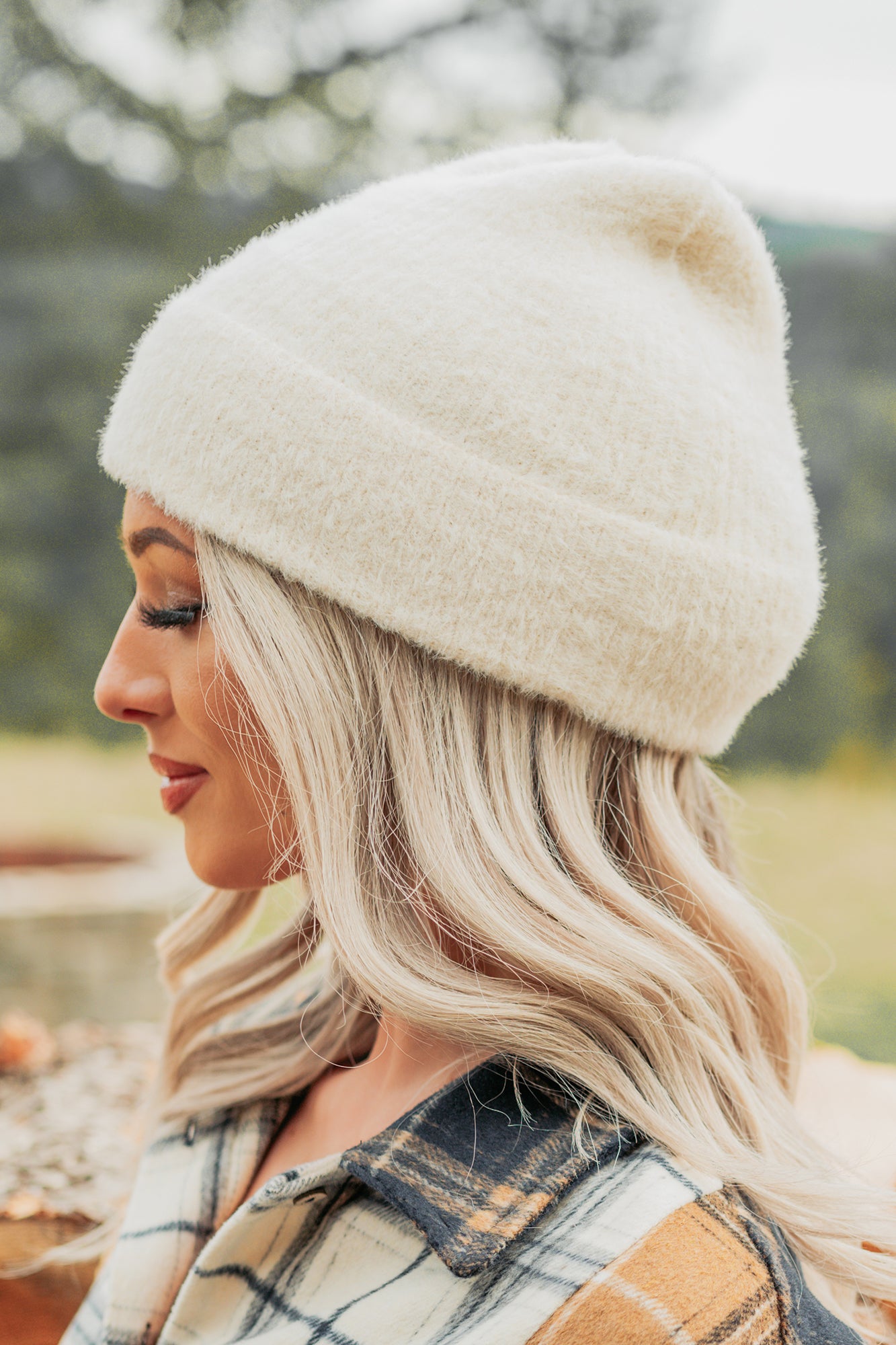 Chill With Me Fuzzy Ribbed Beanie (Beige)-The Formal Wear